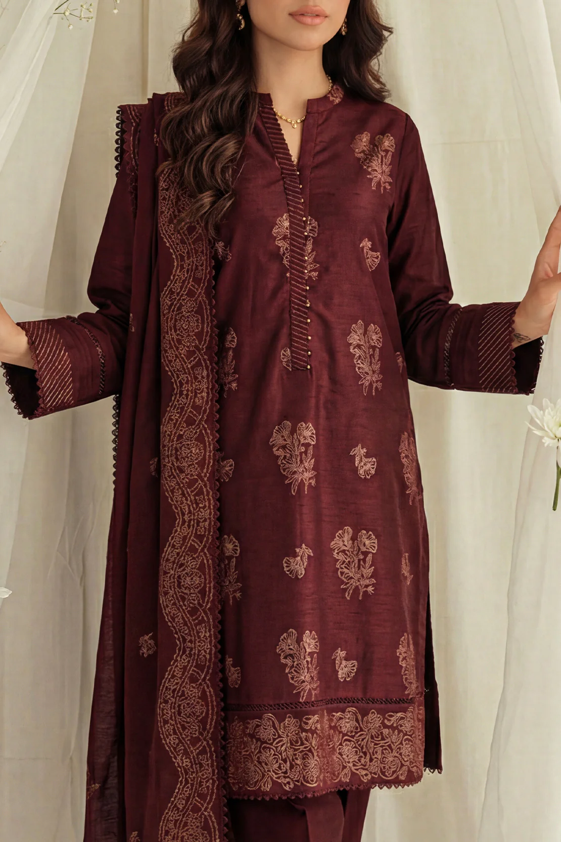 Unstitched Jacquard Cotton 3 Piece - Image 4