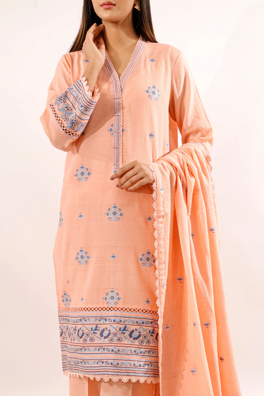 Unstitched Jacquard Cotton 3 Piece - Image 2