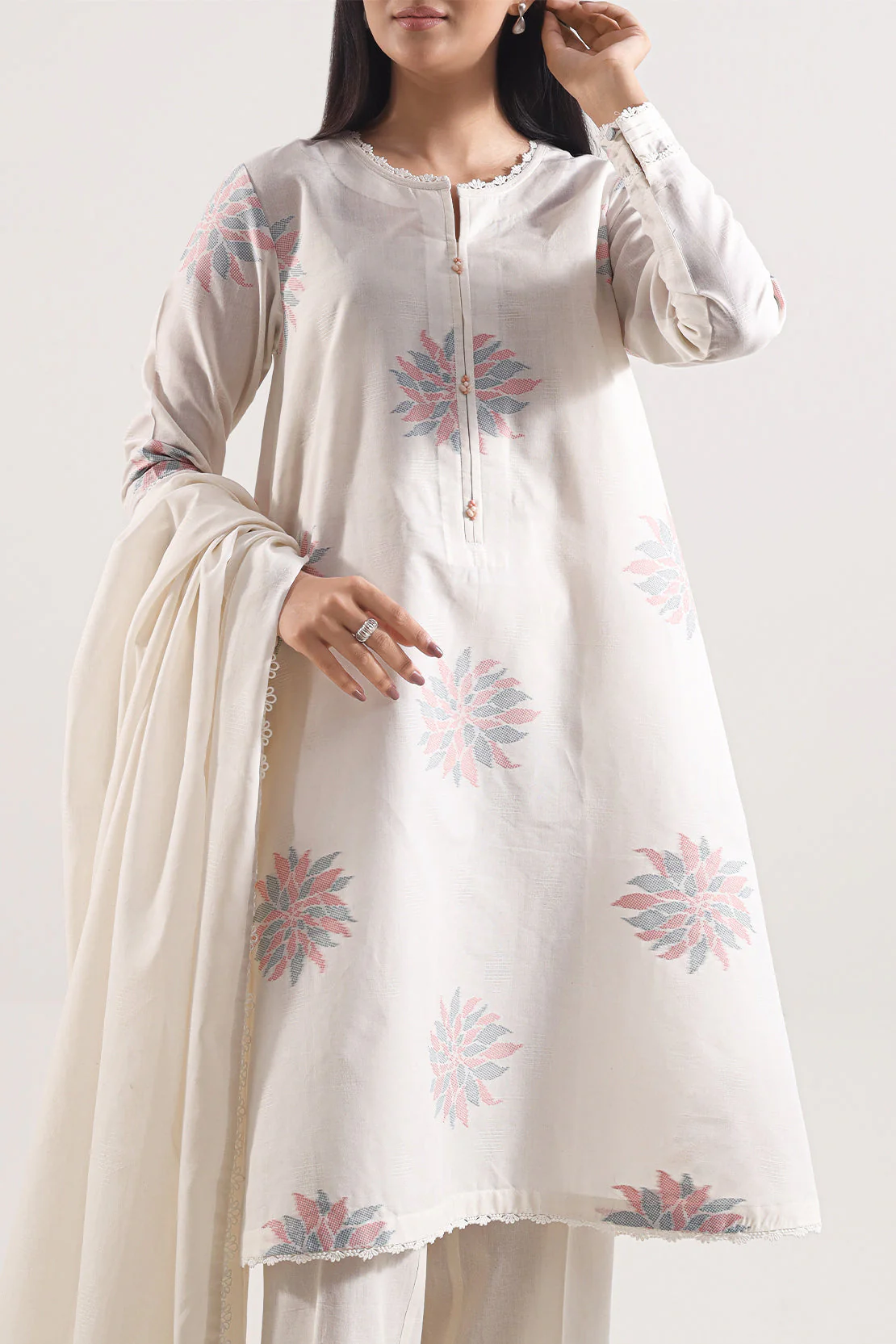 Unstitched Jacquard Cotton 3 Piece - Image 2