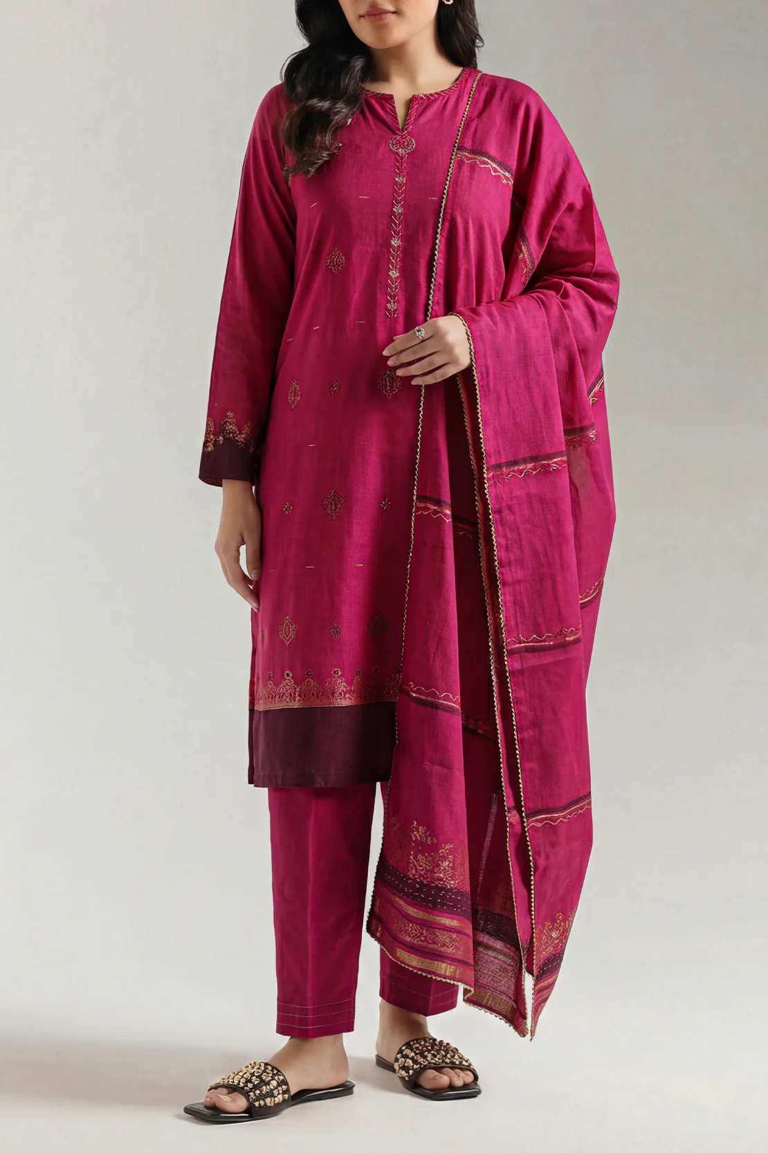 Unstitched Jacquard Cotton 3 Piece - Image 2