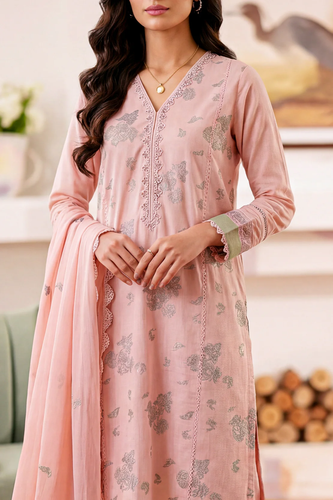 Unstitched Jacquard Cotton 3 Piece - Image 3