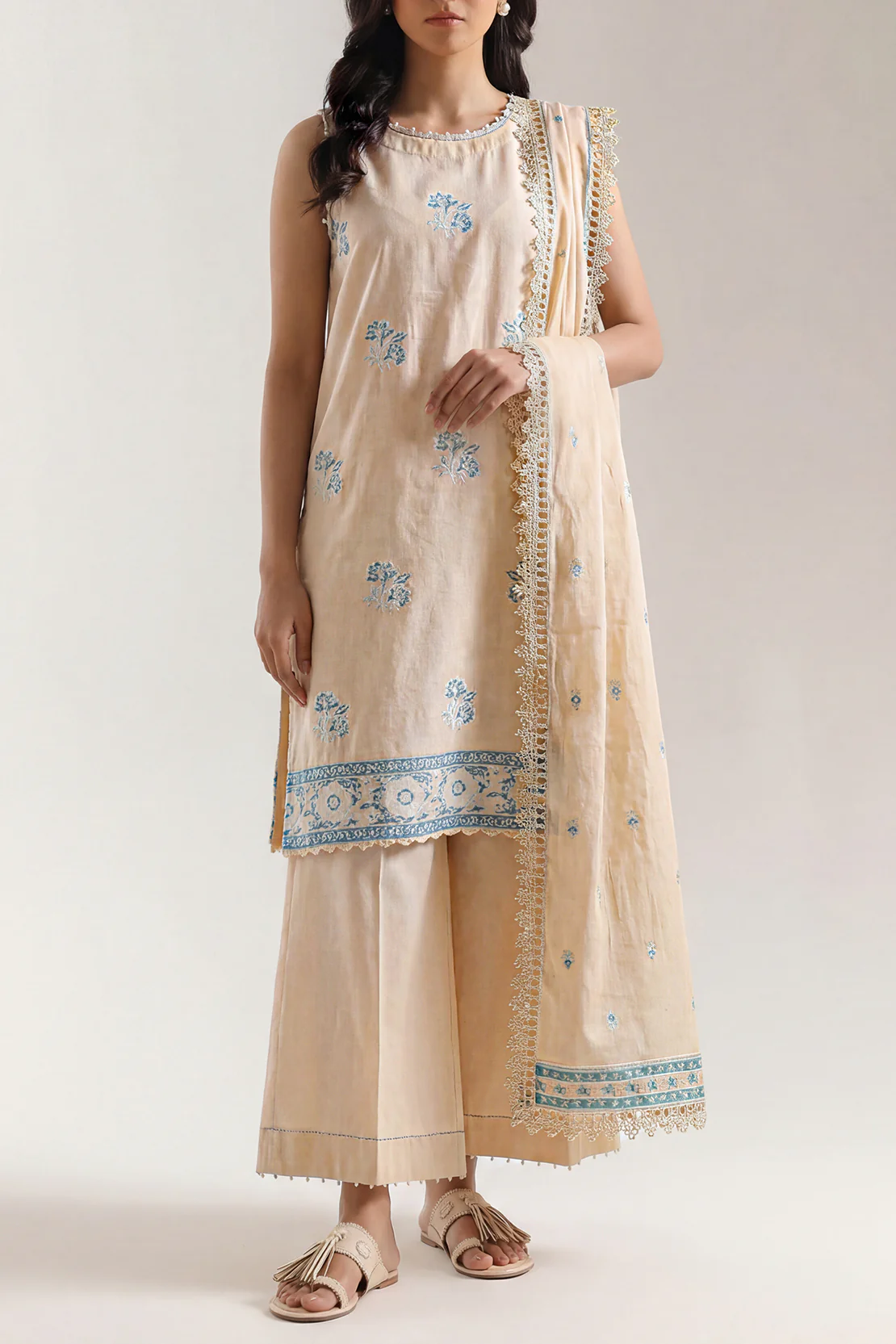 Unstitched Jacquard Cotton 3 Piece
