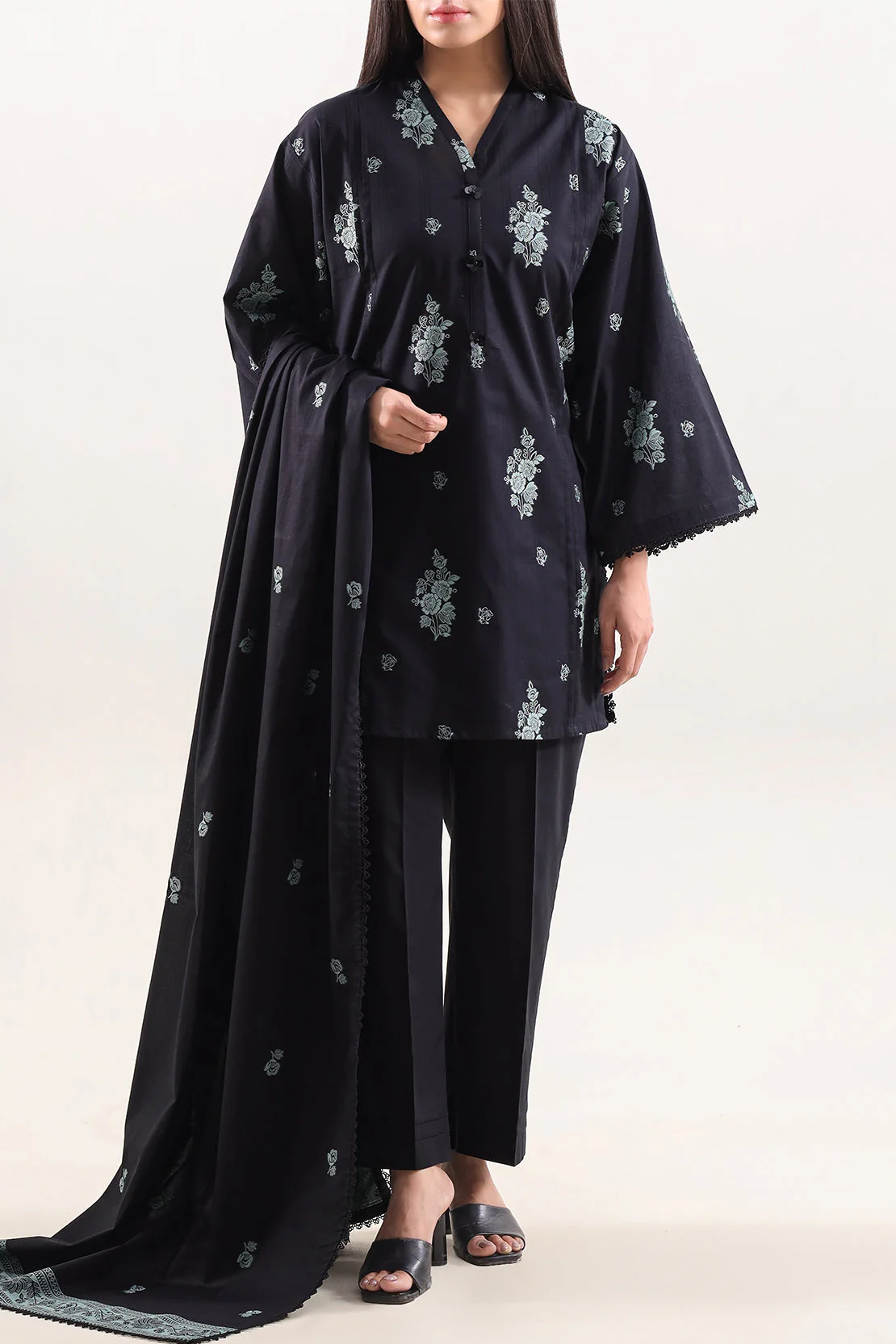 Unstitched Jacquard Cotton 3 Piece