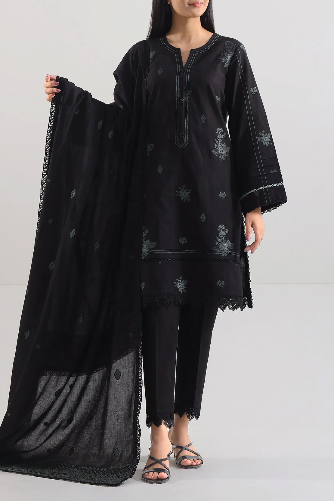 Unstitched Jacquard Cotton 3 Piece