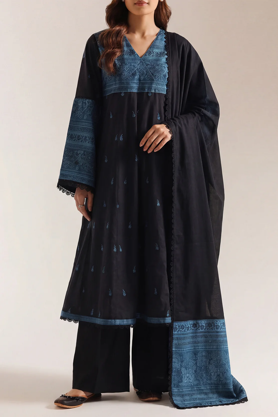 Unstitched Jacquard Cotton 3 Piece