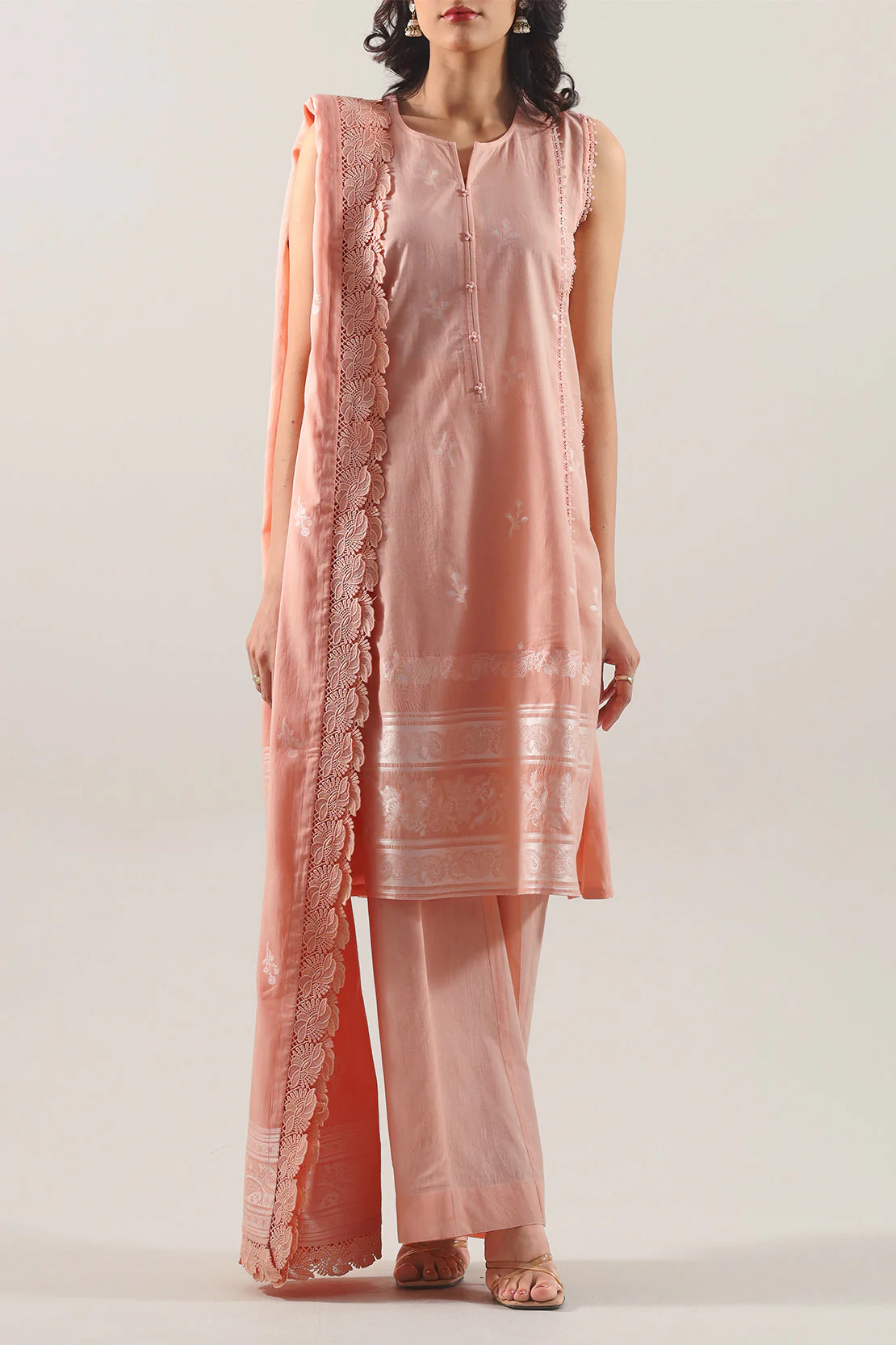 Unstitched Jacquard Cotton 3 Piece