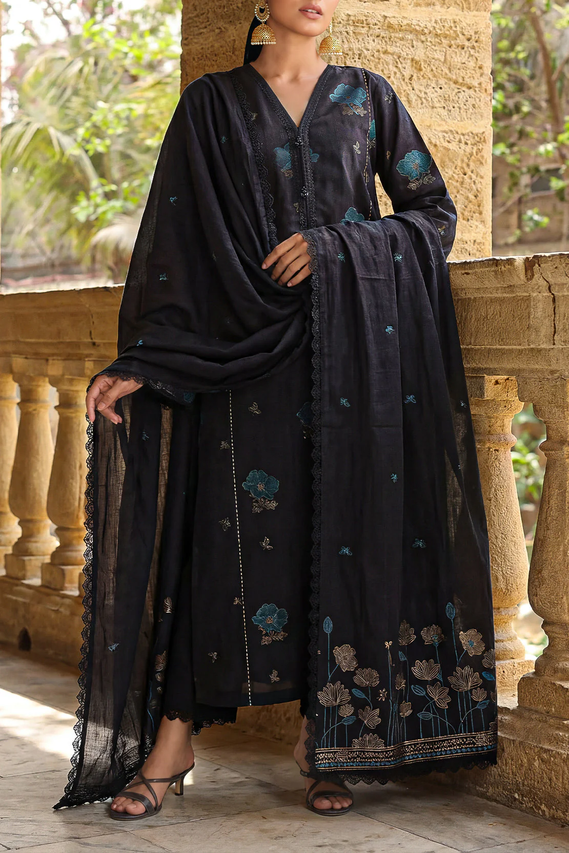 Unstitched Jacquard Cotton 3 Piece