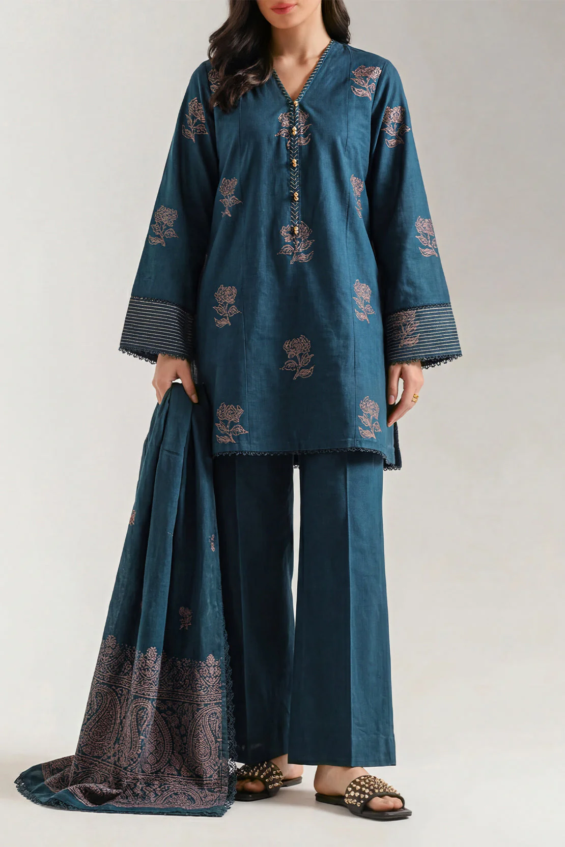 Unstitched Jacquard Cotton 3 Piece
