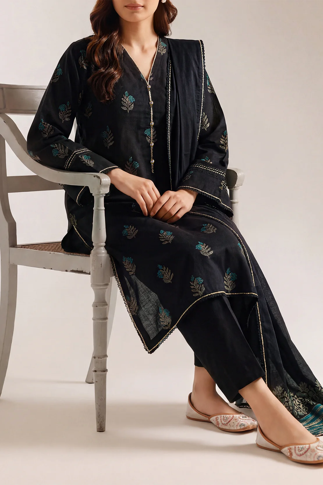 Unstitched Jacquard Cotton 3 Piece
