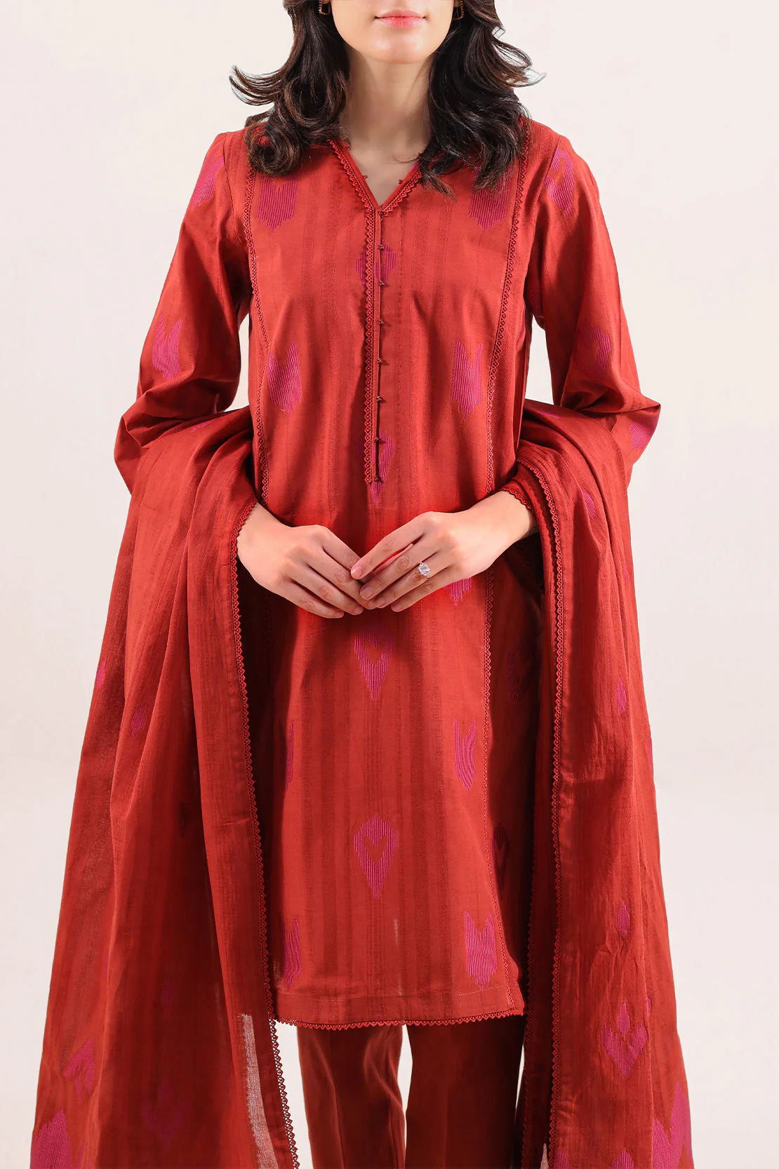 Unstitched Jacquard Cotton 3 Piece - Image 2