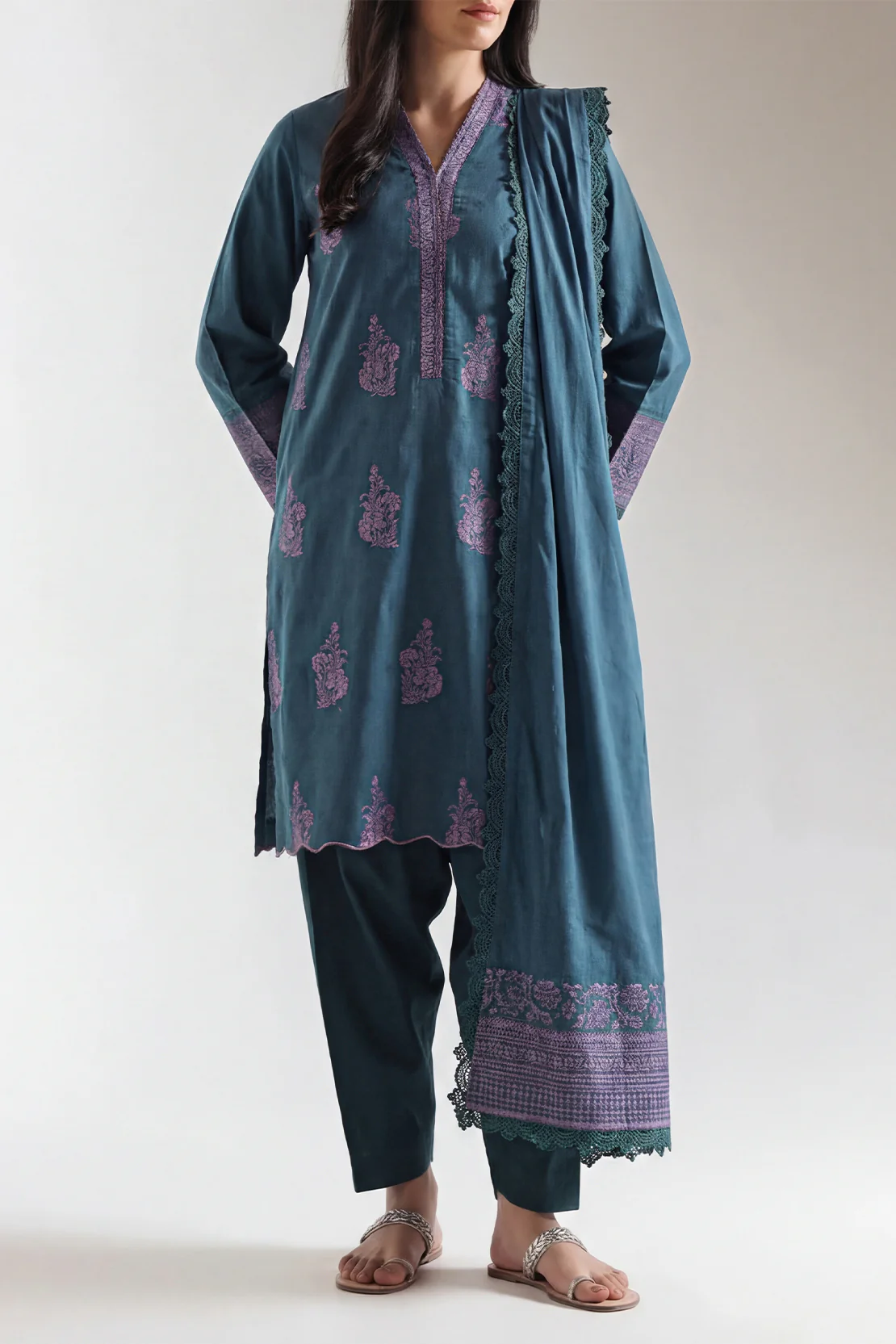 Unstitched Jacquard Cotton 3 Piece
