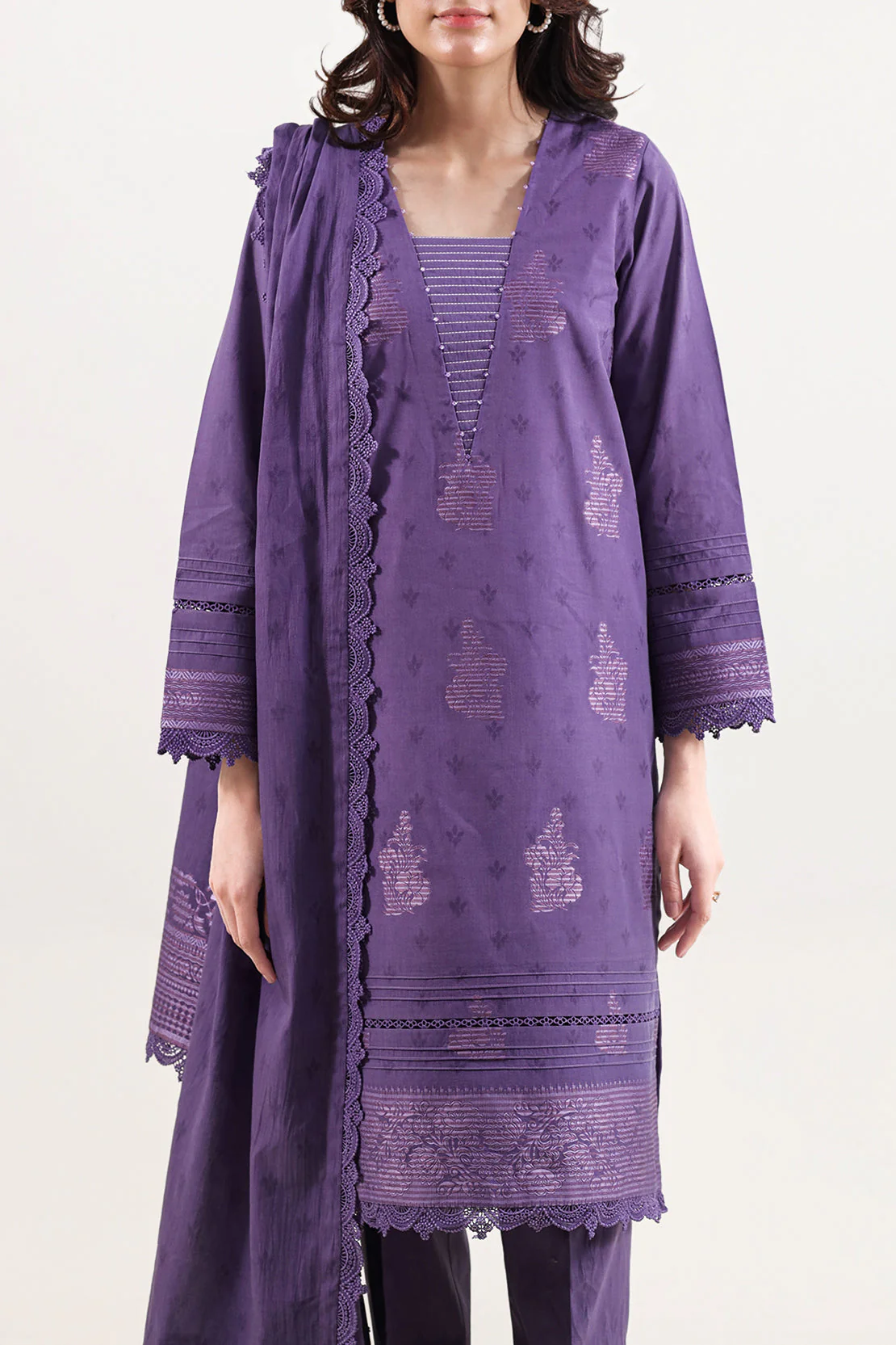 Unstitched Jacquard Cotton 3 Piece - Image 5