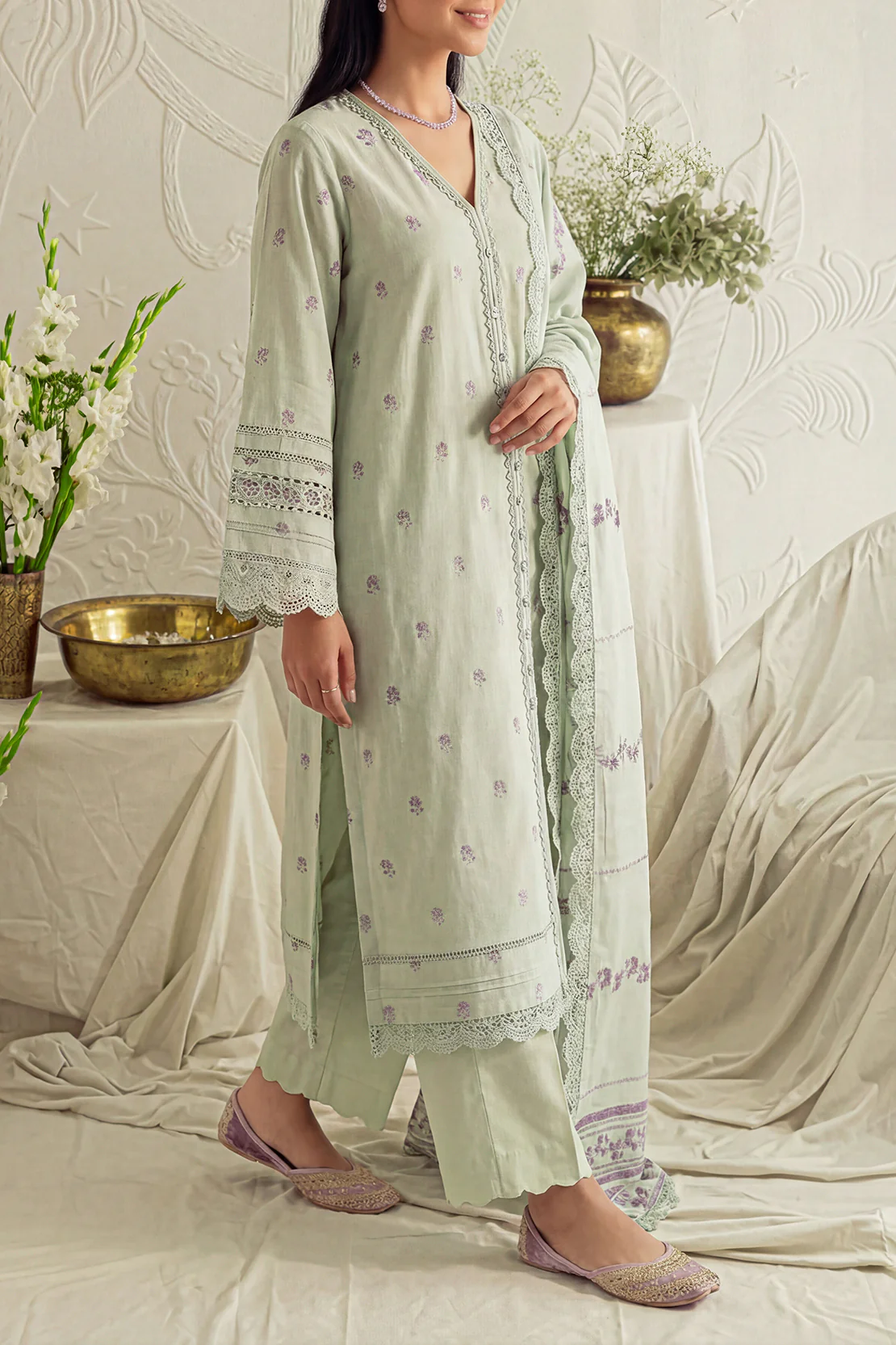 Unstitched Jacquard Cotton 3 Piece