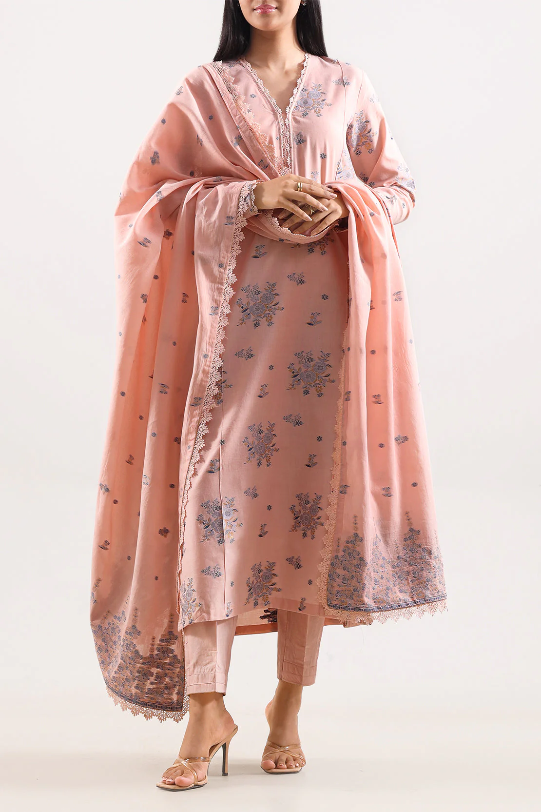 Unstitched Jacquard Cotton 3 Piece