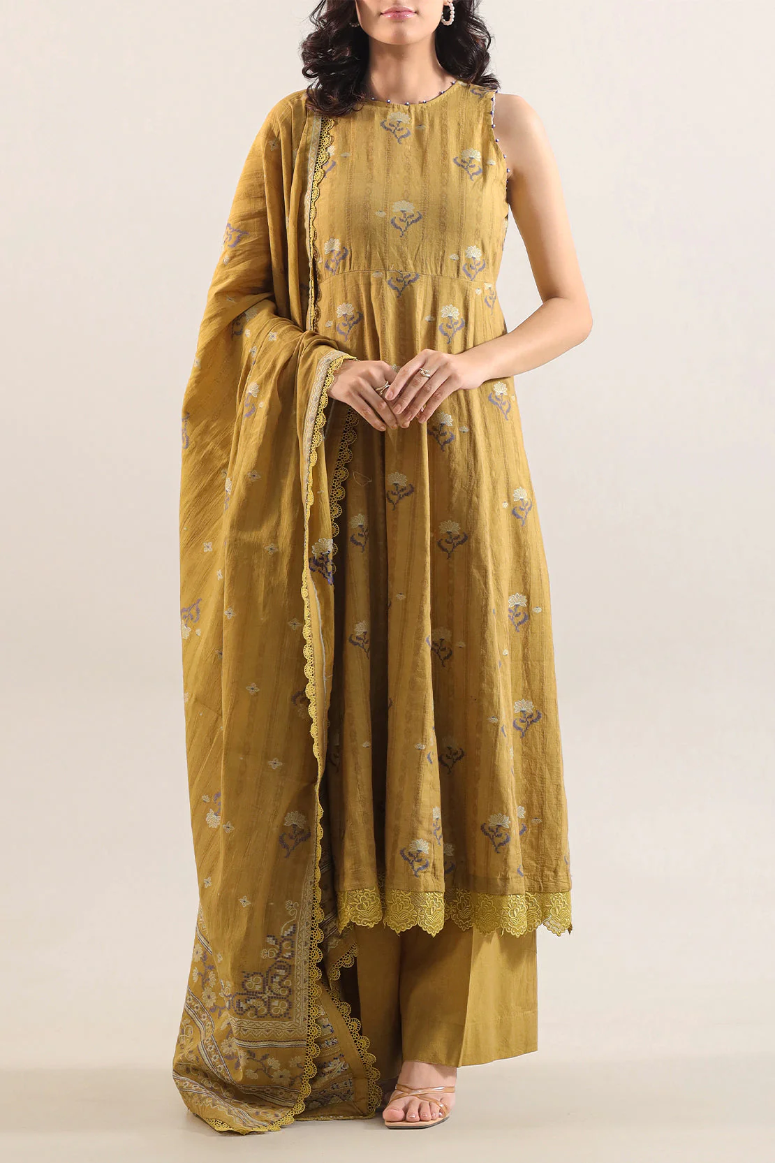 Unstitched Jacquard Cotton 3 Piece
