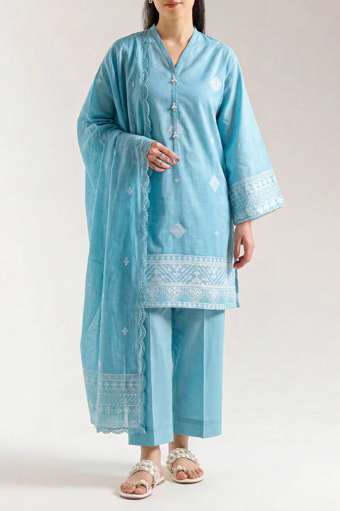 Unstitched Jacquard Cotton 3 Piece - Image 2