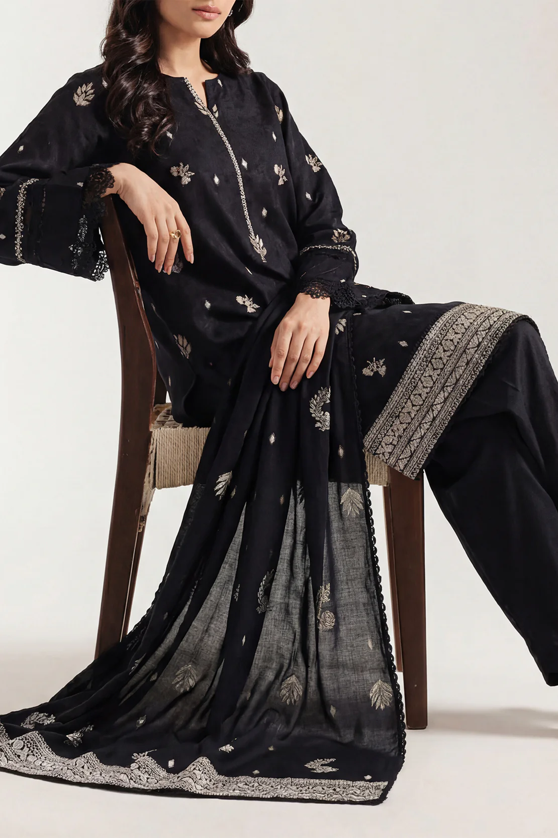 Unstitched Jacquard Cotton 3 Piece