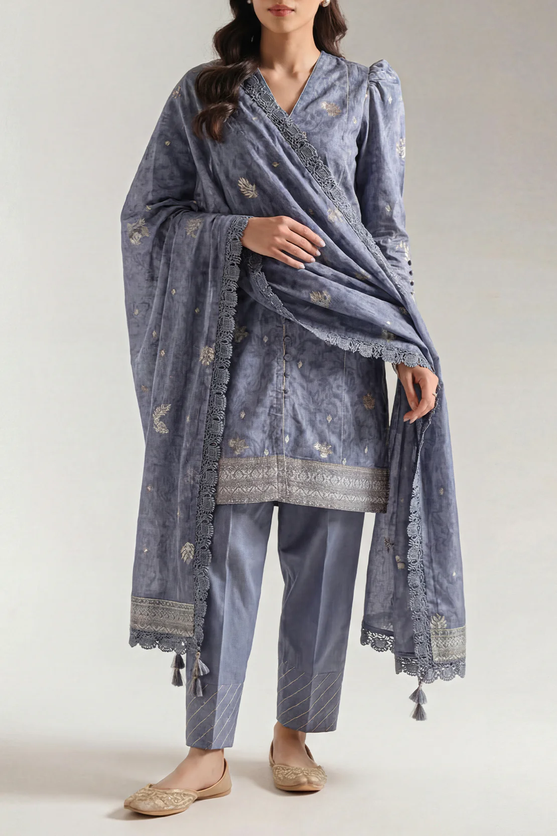 Unstitched Jacquard Cotton 3 Piece - Image 2