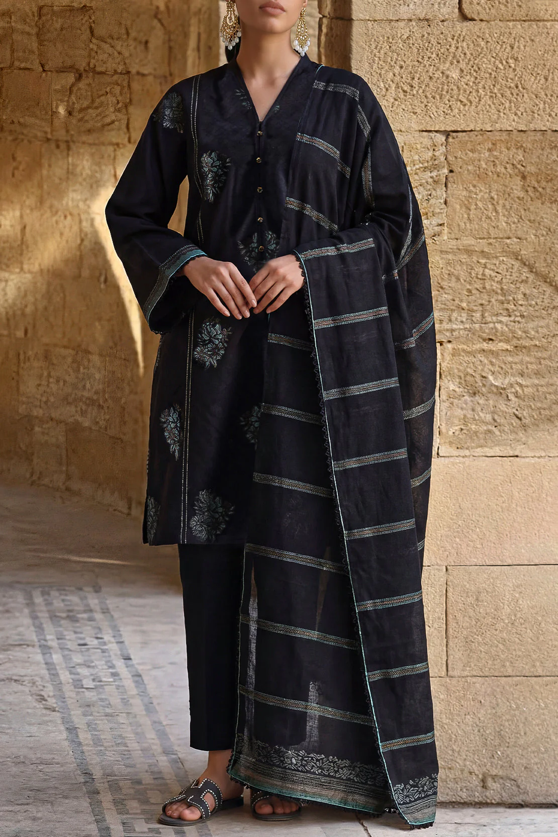 Unstitched Jacquard Cotton 3 Piece