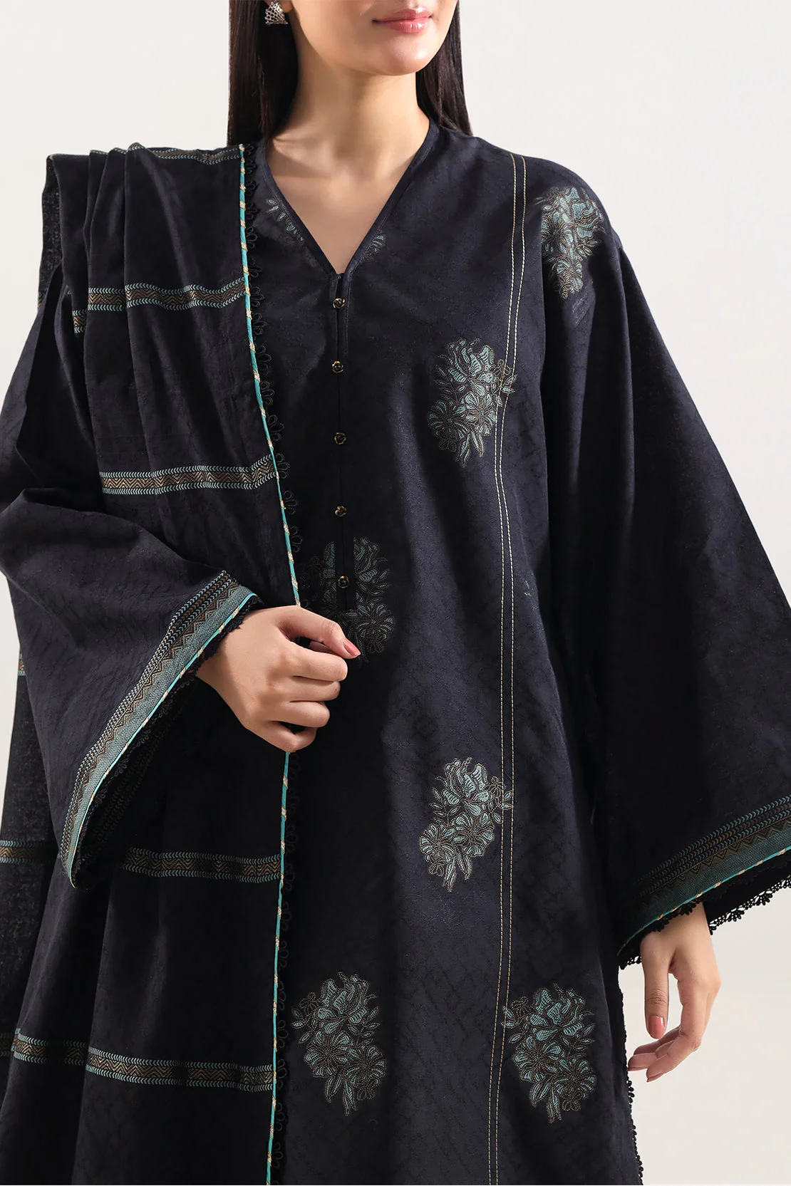 Unstitched Jacquard Cotton 3 Piece - Image 2