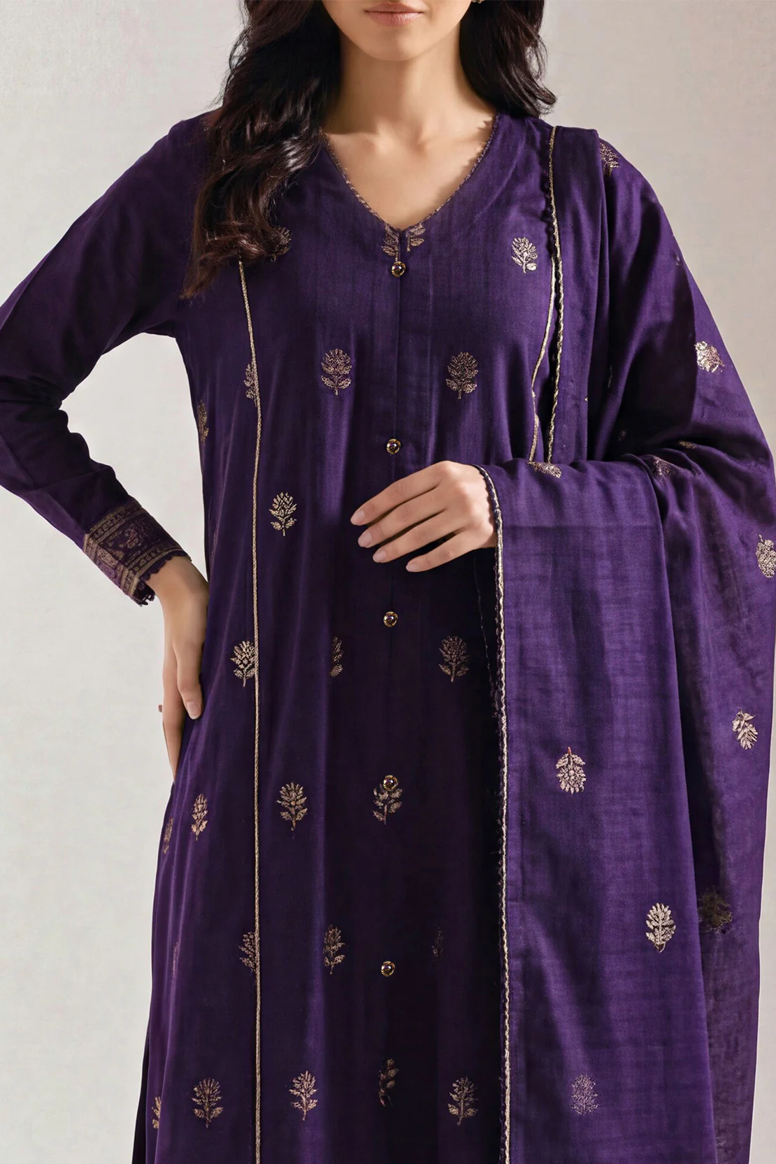 Unstitched Jacquard Cotton 3 Piece - Image 2