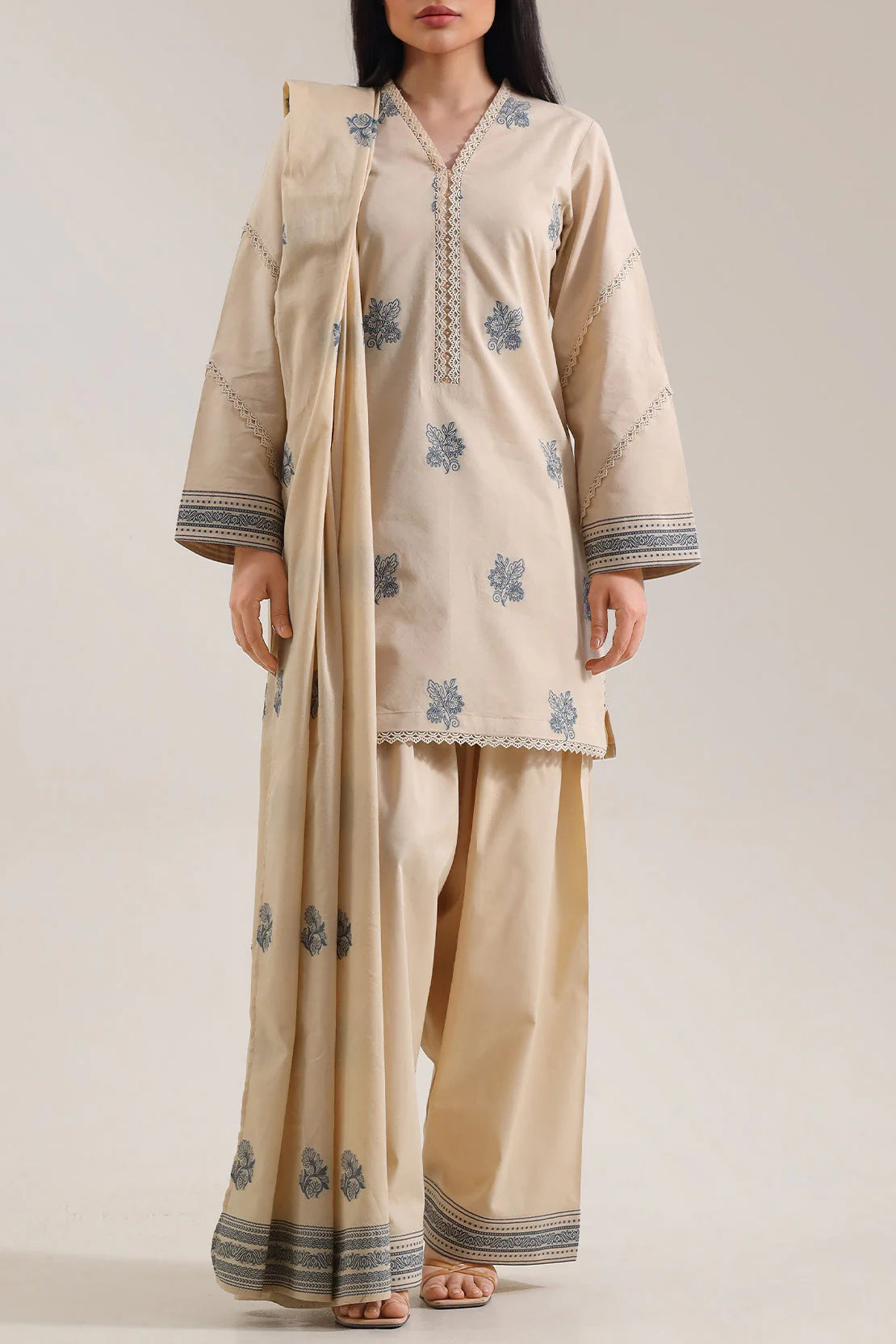 Unstitched Jacquard Cotton 3 Piece
