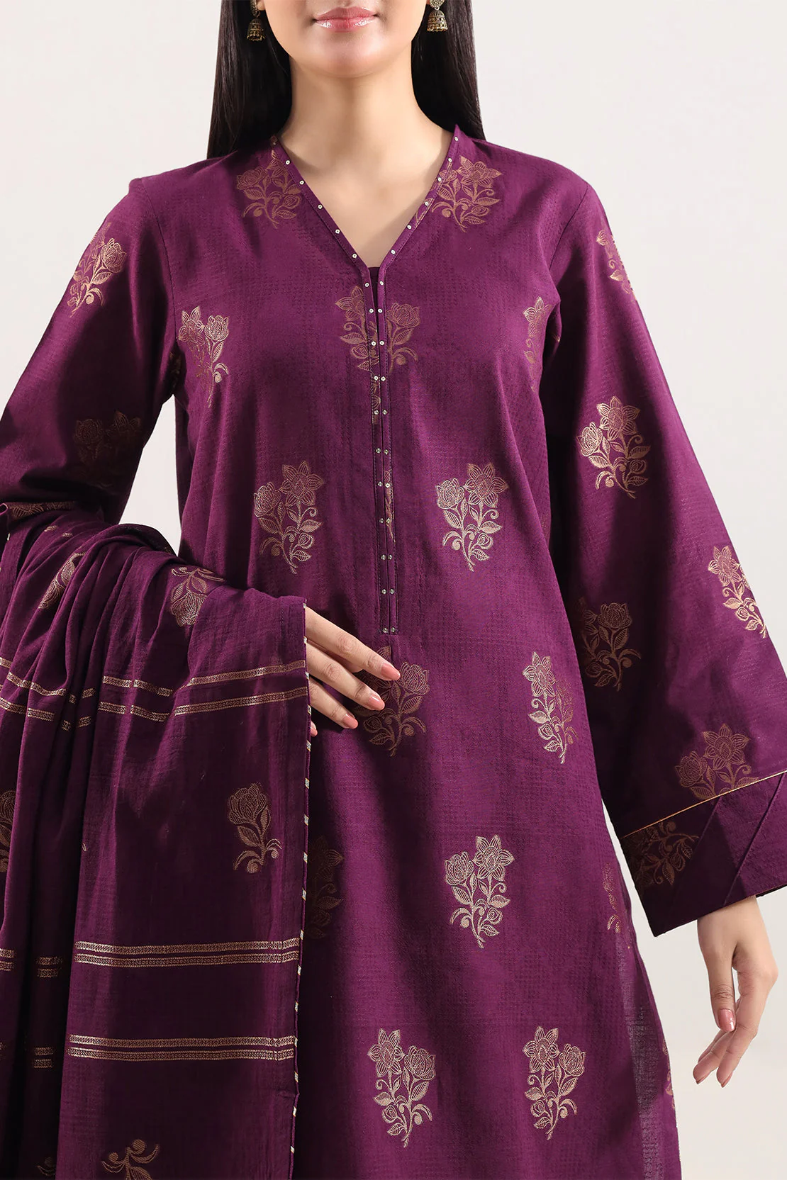 Unstitched Jacquard Cotton 3 Piece - Image 2
