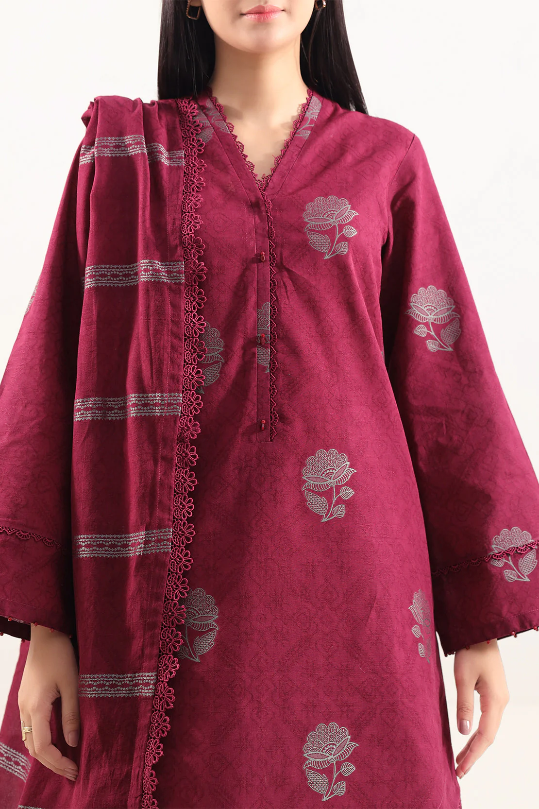 Unstitched Jacquard Cotton 3 Piece - Image 2