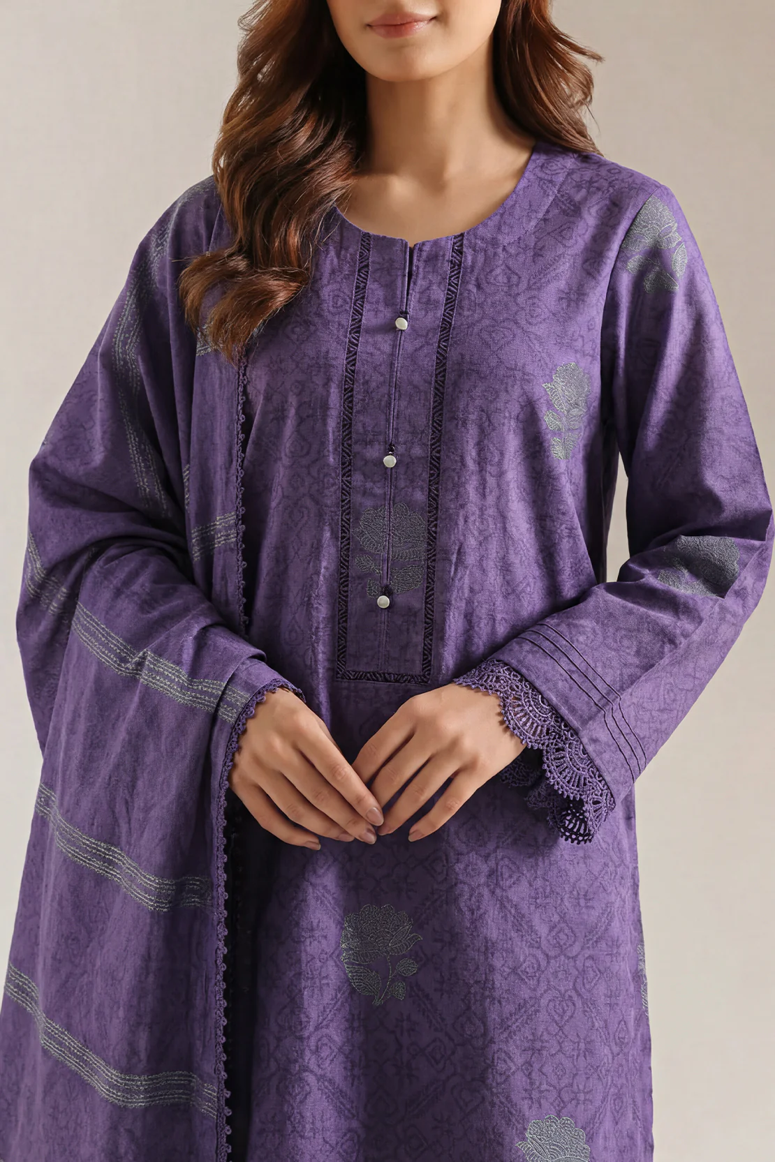 Unstitched Jacquard Cotton 3 Piece