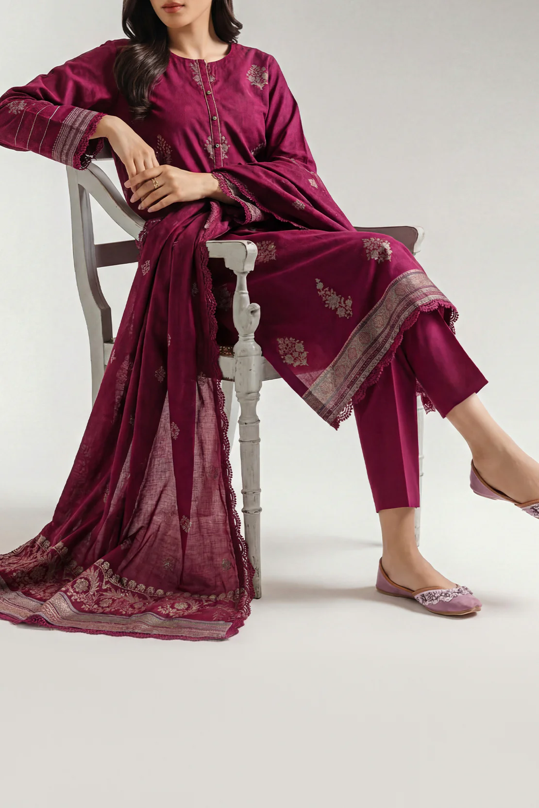 Unstitched Jacquard Cotton 3 Piece - Image 2