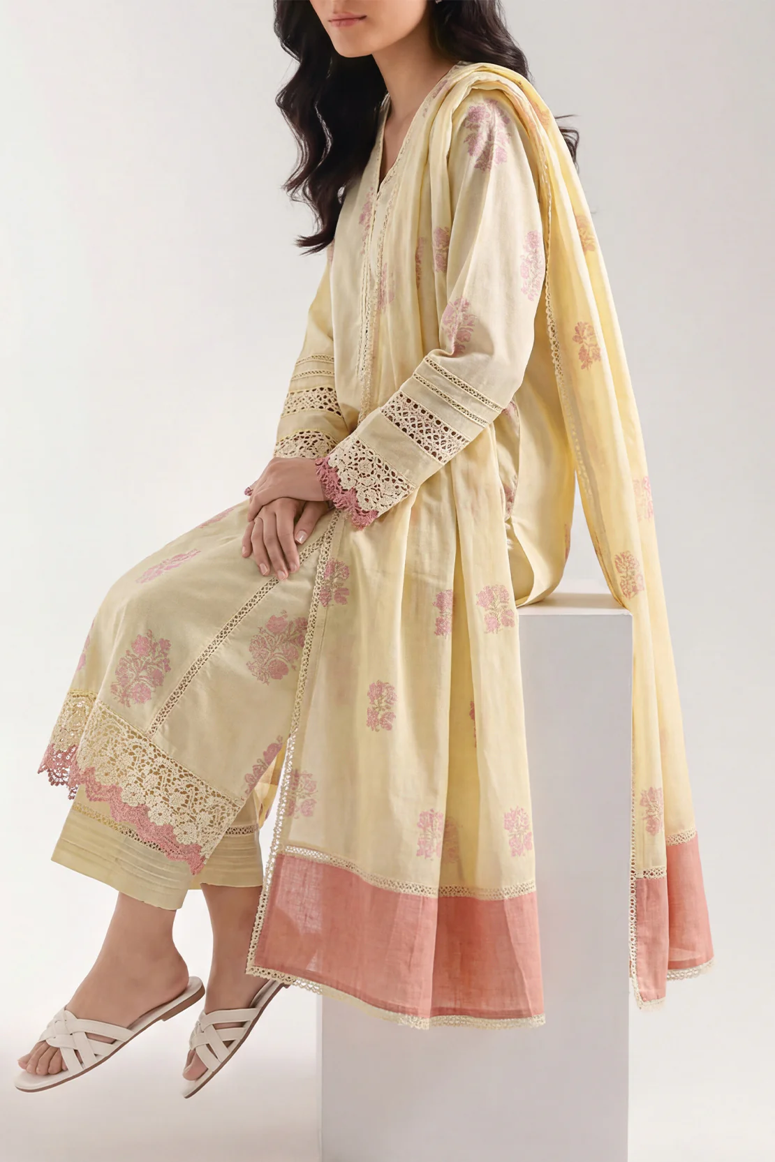 Unstitched Jacquard Cotton 3 Piece