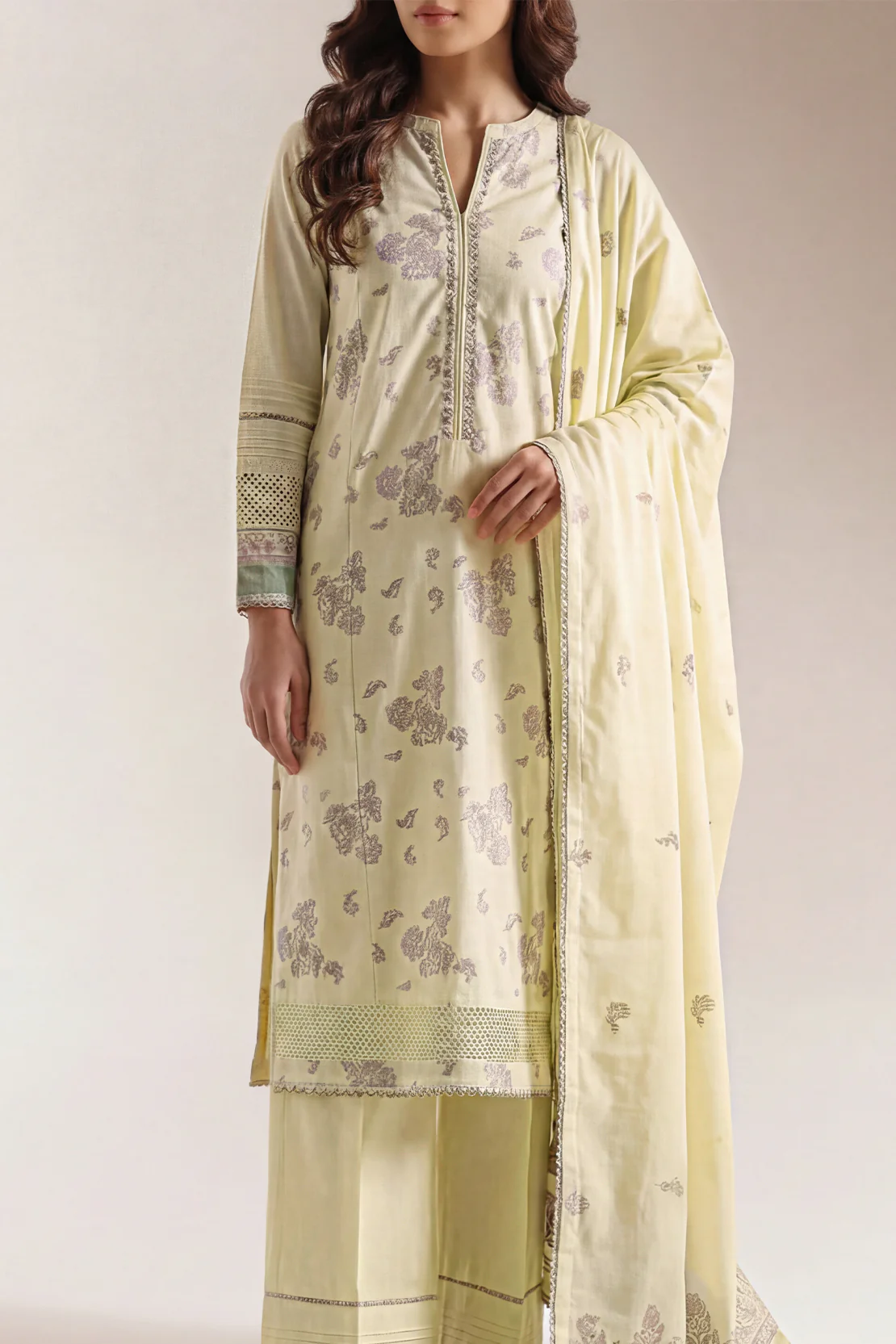 Unstitched Jacquard Cotton 3 Piece - Image 3