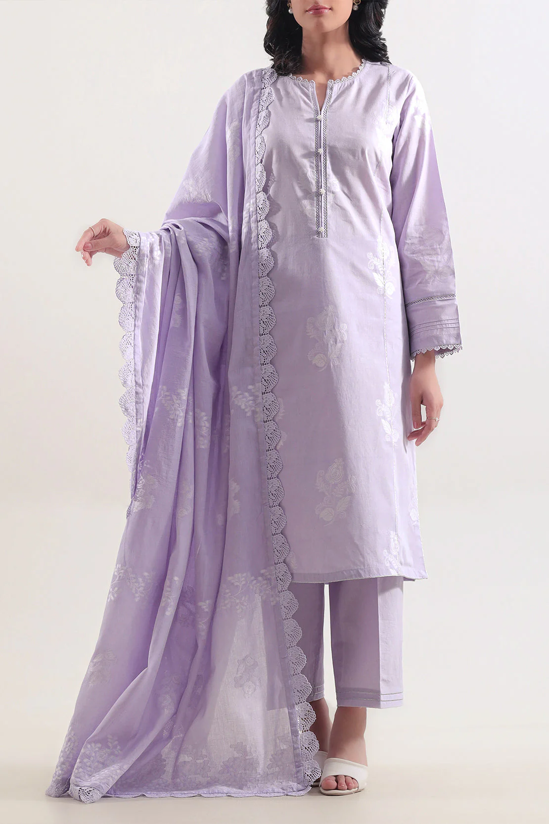 Unstitched Jacquard Cotton 3 Piece