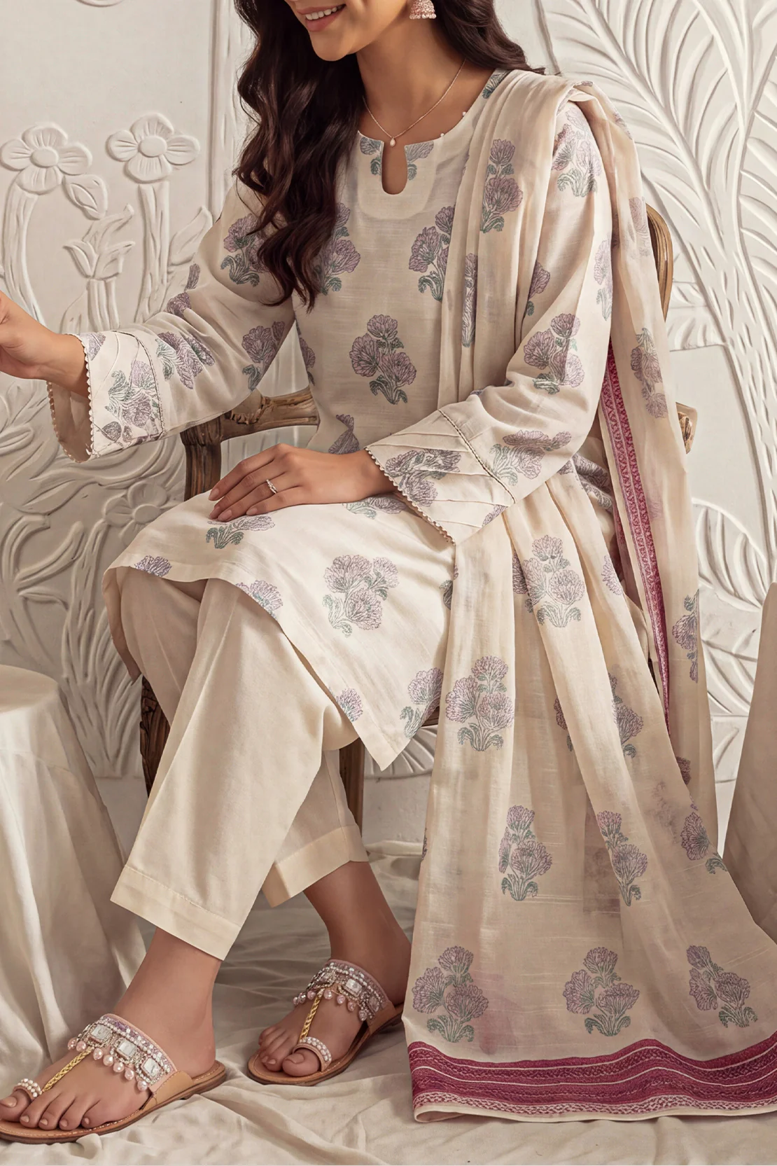 Unstitched Jacquard Cotton 3 Piece - Image 3