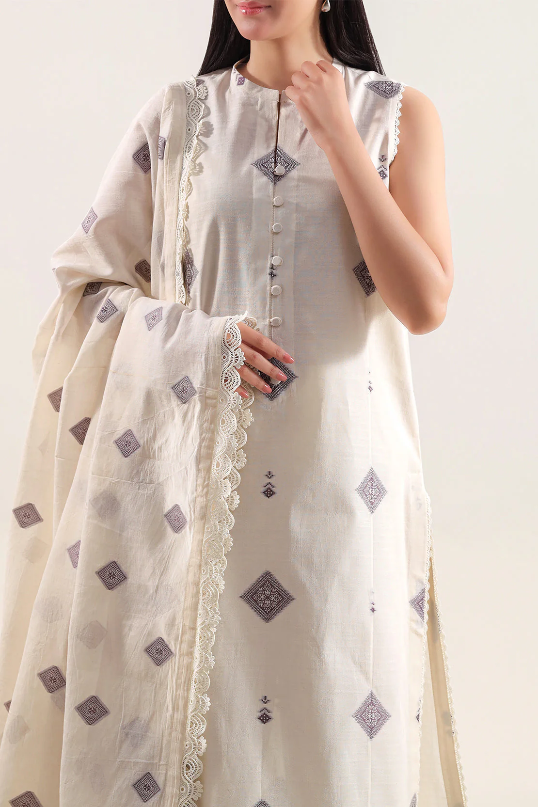 Unstitched Jacquard Cotton 3 Piece - Image 2