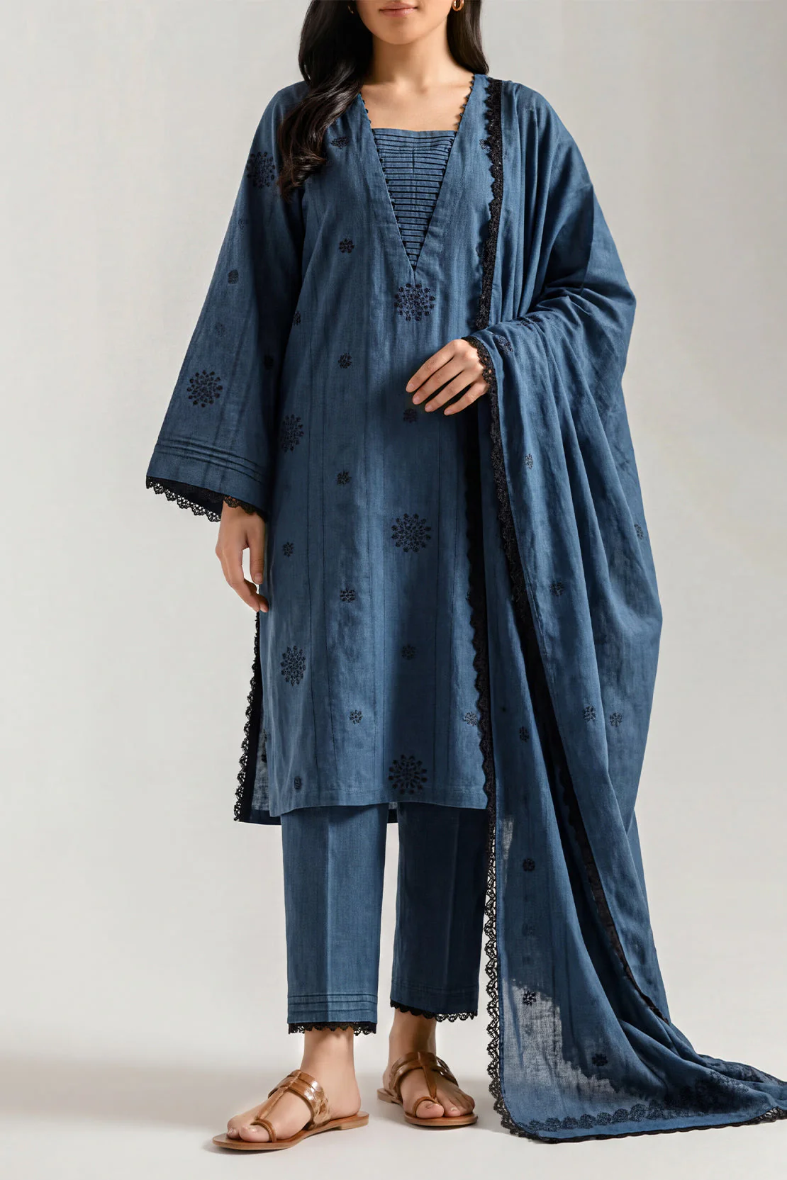 Unstitched Jacquard Cotton 3 Piece