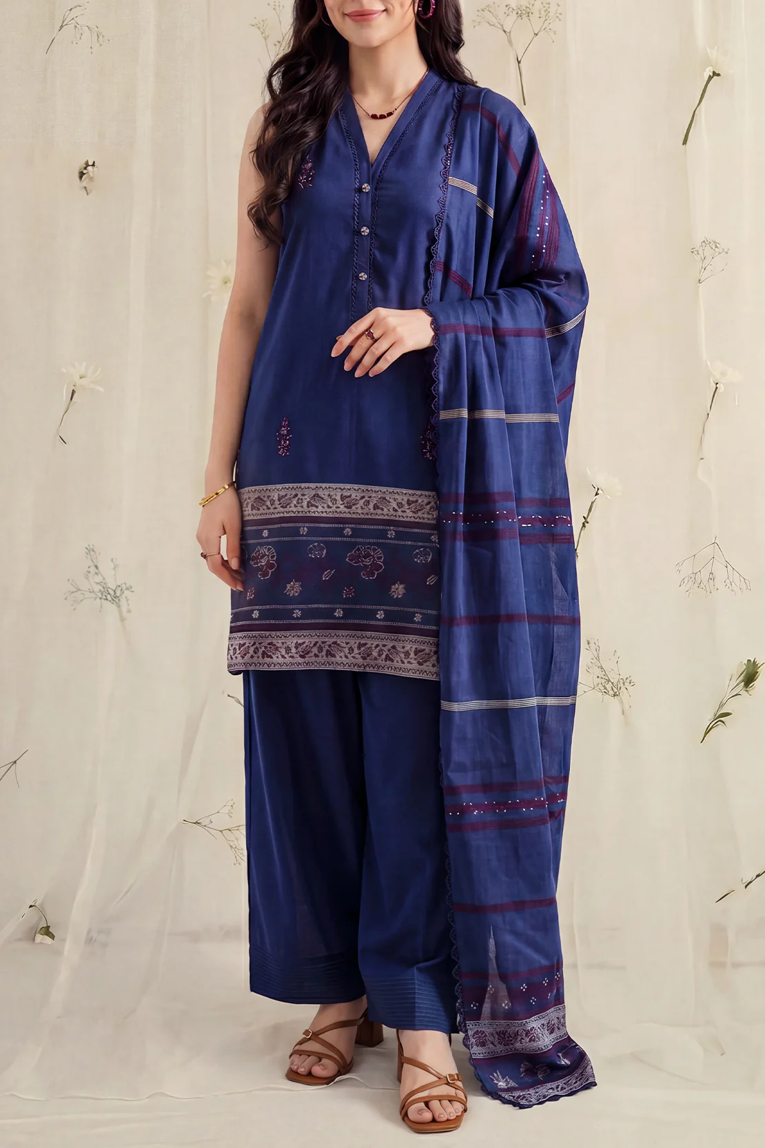 Unstitched Jacquard Cotton 3 Piece
