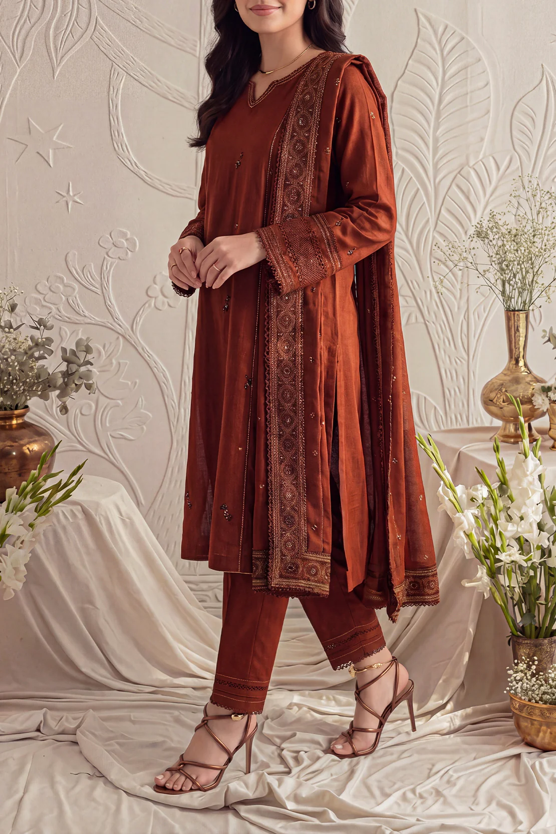Unstitched Jacquard Cotton 3 Piece - Image 2
