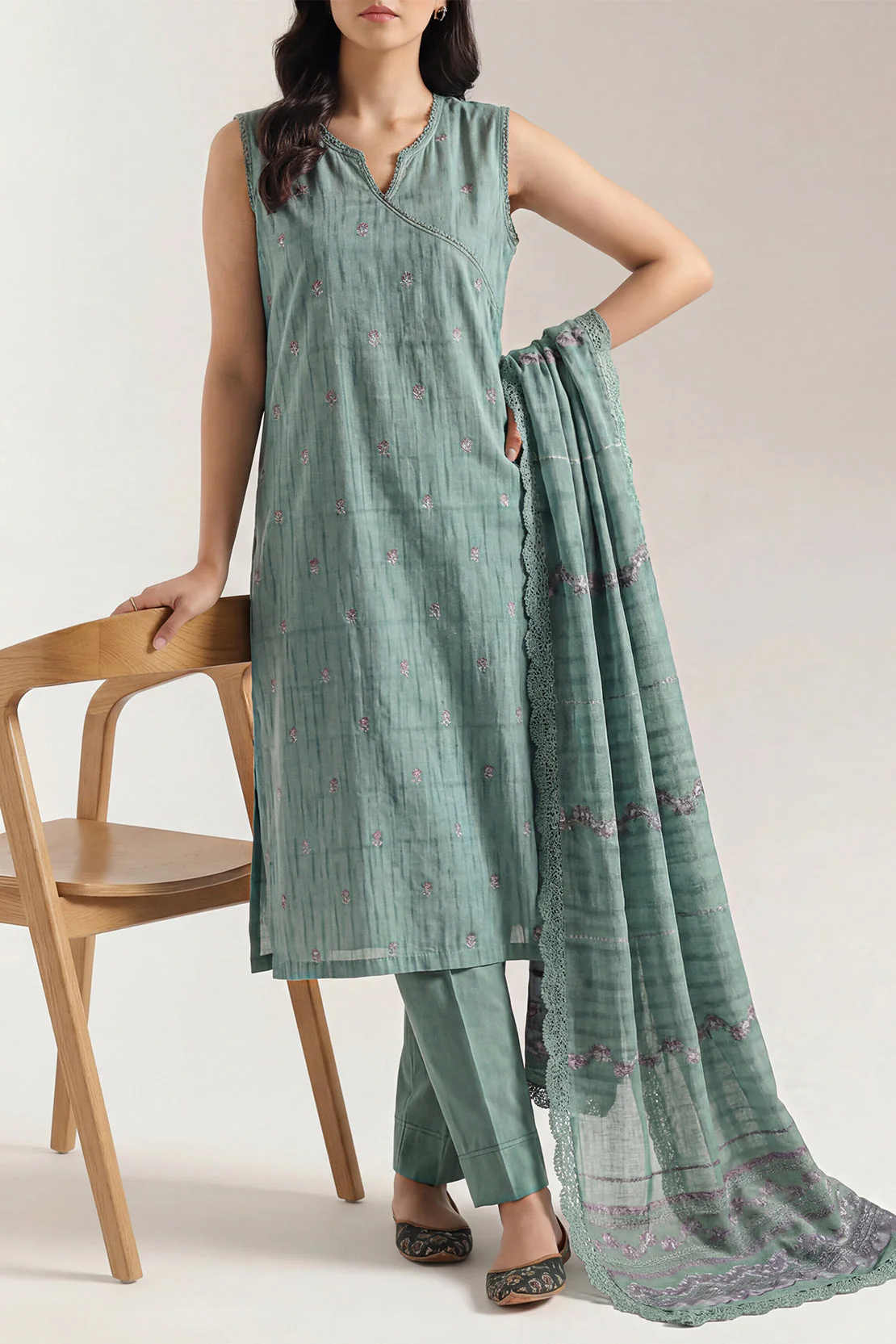 Unstitched Jacquard Cotton 3 Piece