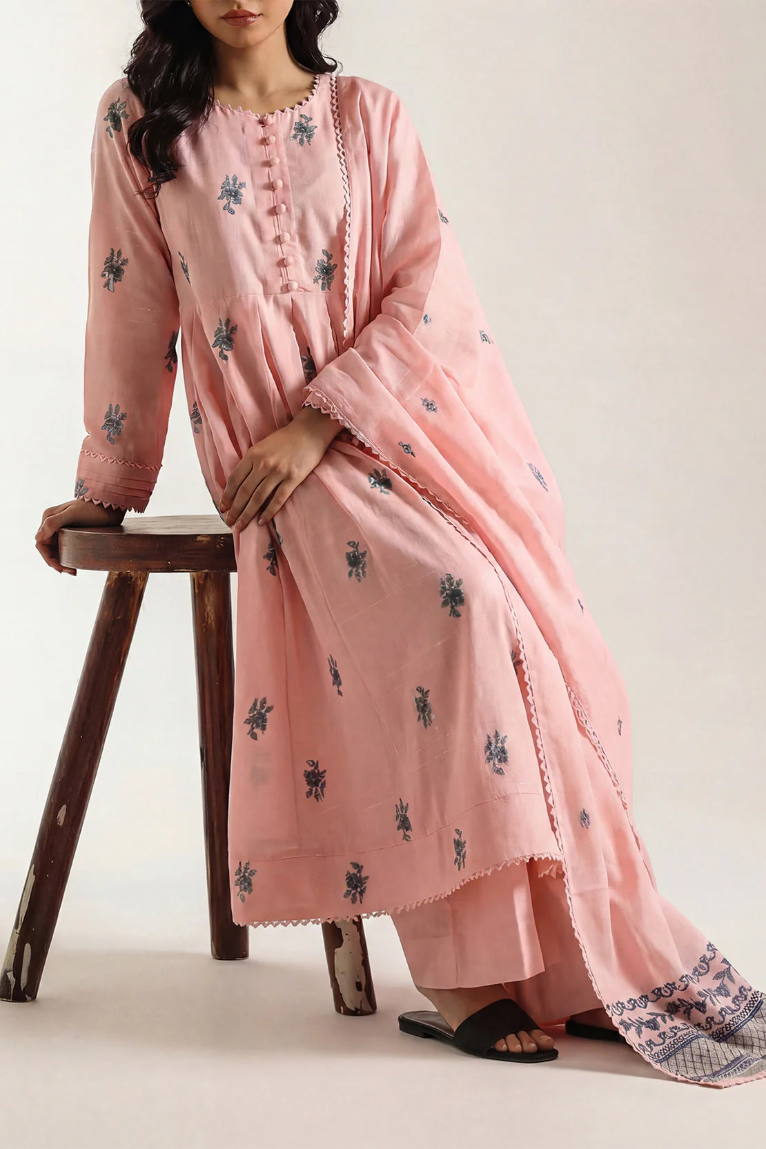 Unstitched Jacquard Cotton 3 Piece