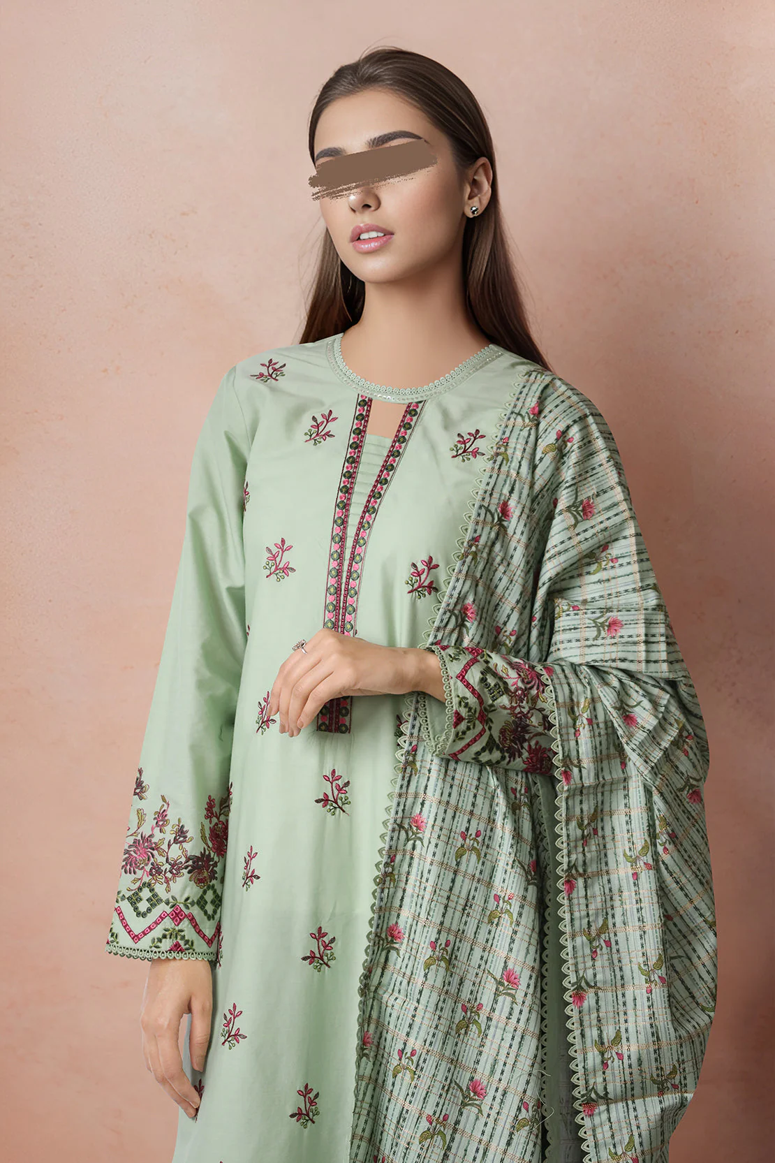 Unstitched Lawn Embroidered 2 Piece (Shirt/Dupatta) - Image 2