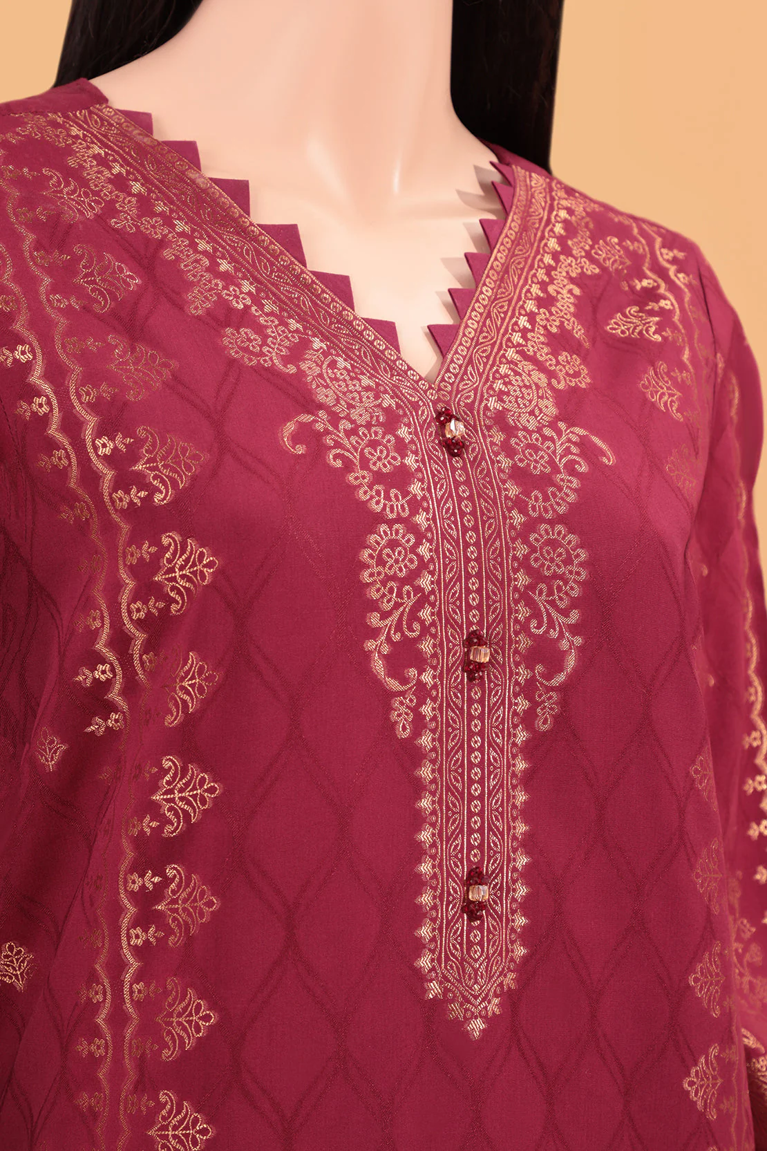 Unstitched Jacquard Cotton Shirt - Image 3