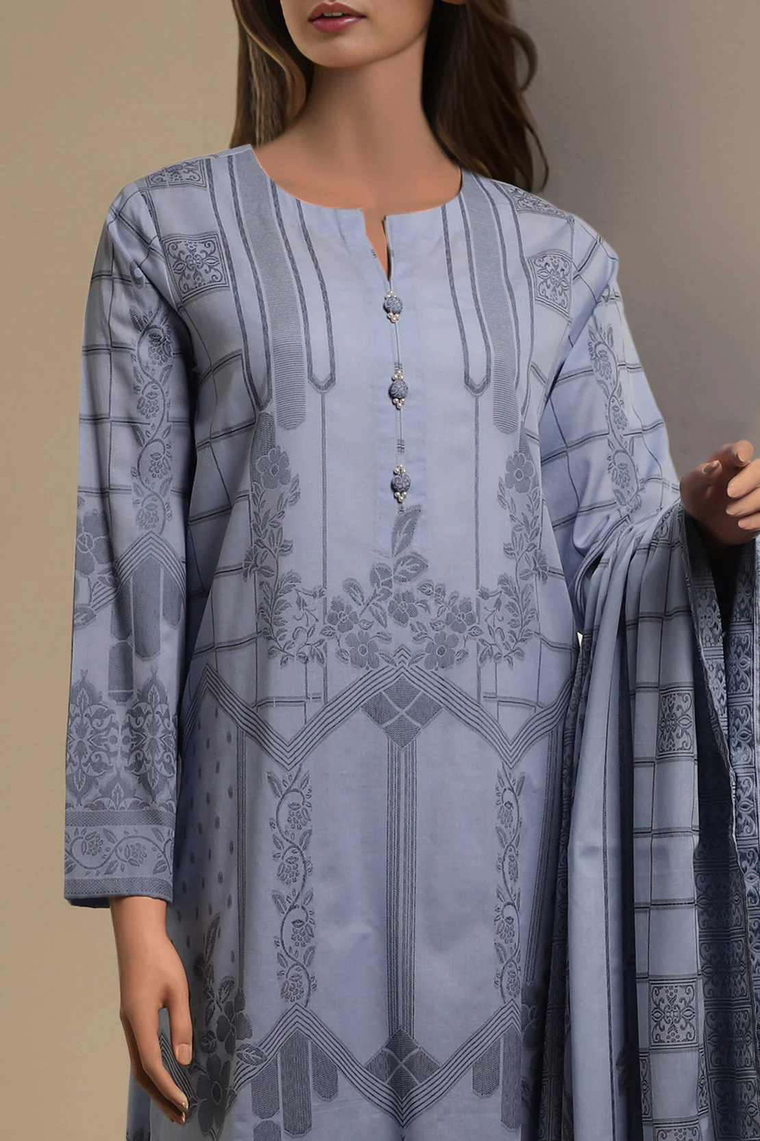 Unstitched Jacquard Cotton Shirt