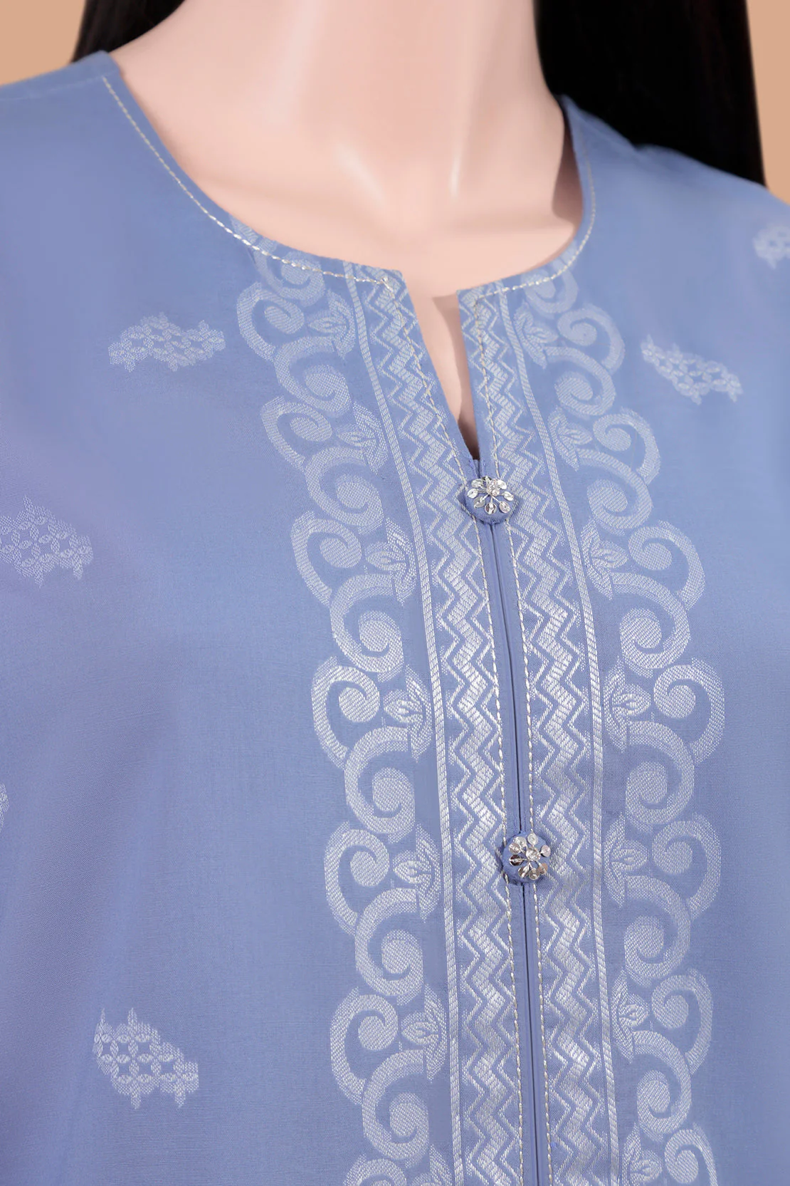 Unstitched Jacquard Cotton Shirt - Image 5