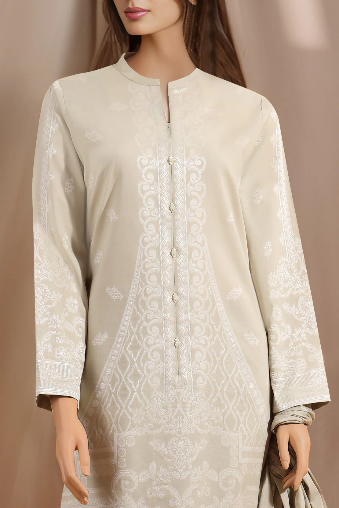 Unstitched Jacquard Cotton Shirt - Image 4