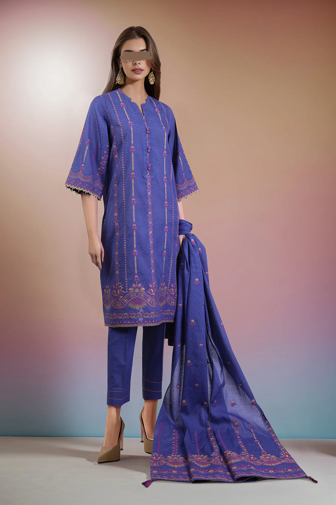 Unstitched Jacquard Cotton Shirt - Image 2