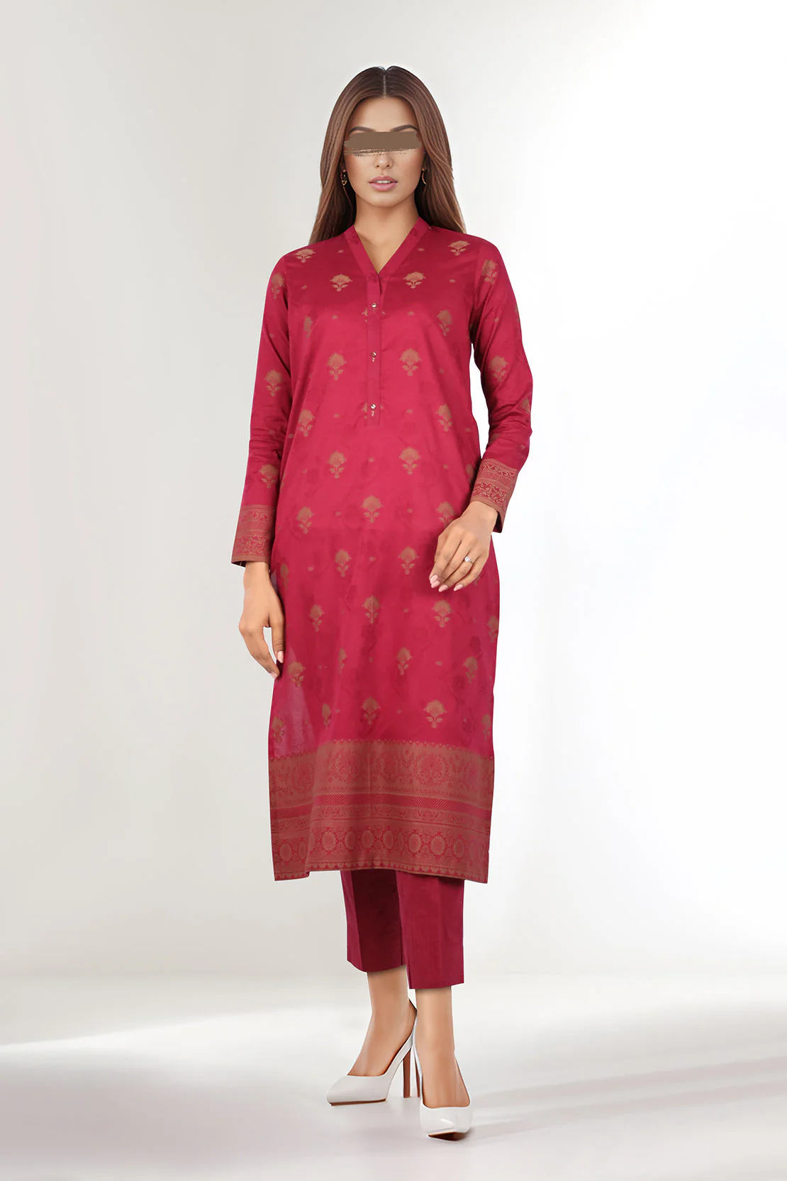 Unstitched Jacquard Cotton Shirt - Image 2