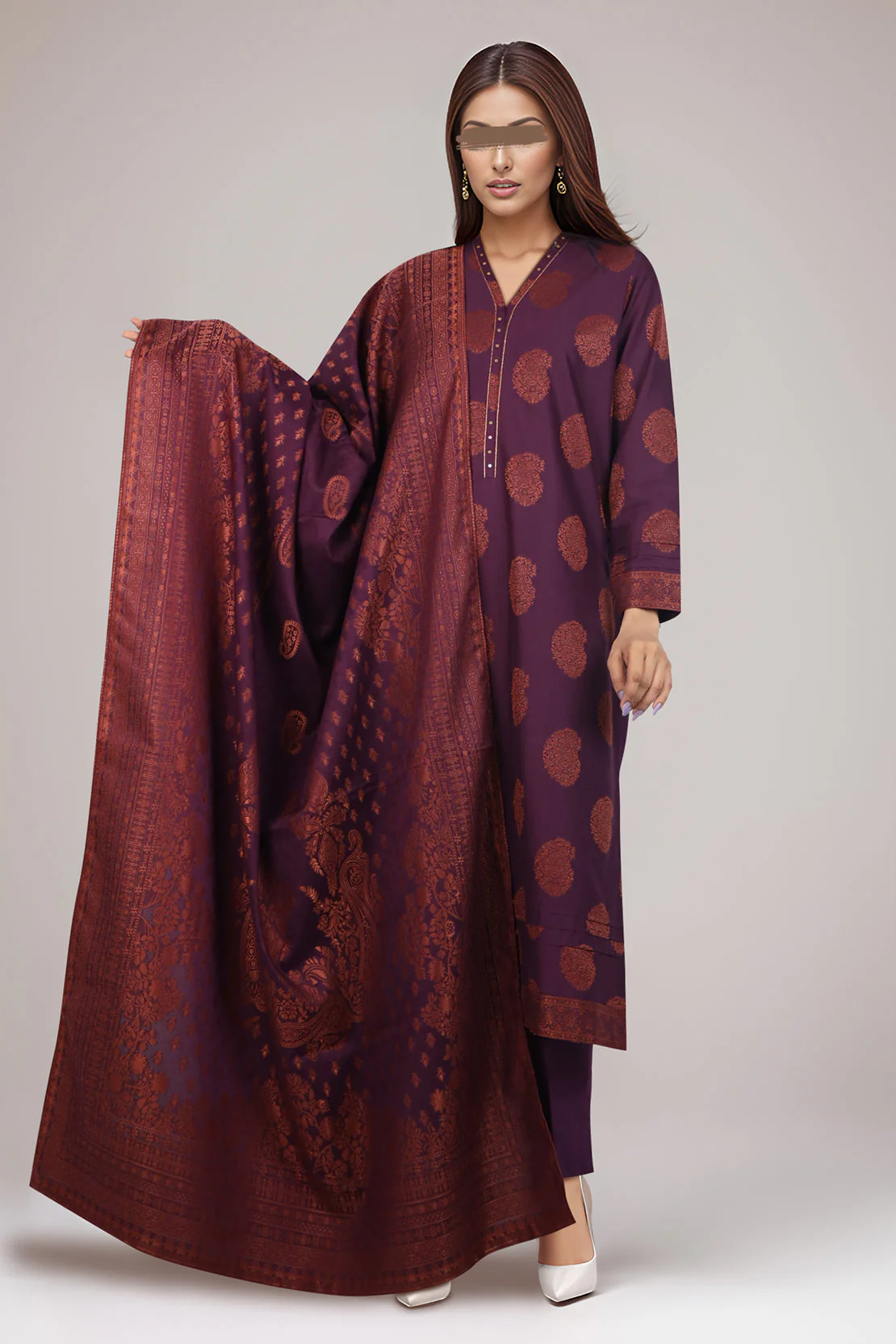 Unstitched Jacquard Cotton Shirt - Image 3