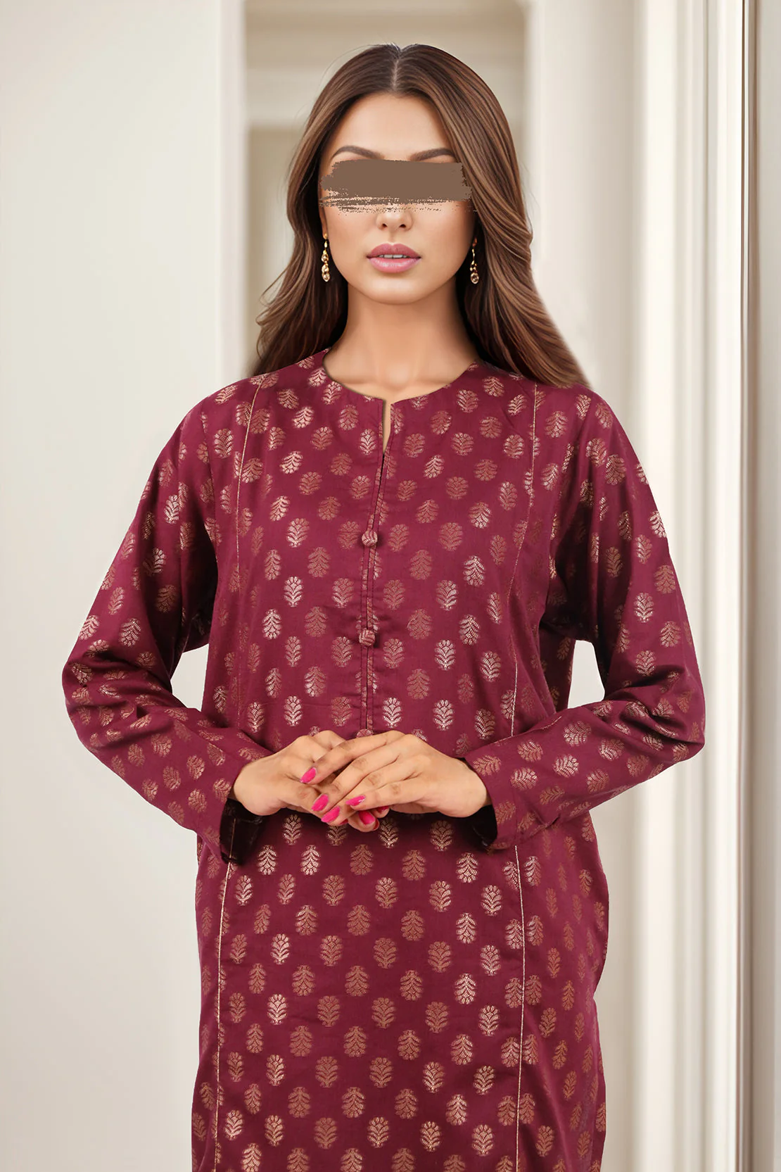 Unstitched Jacquard Cotton Shirt - Image 2