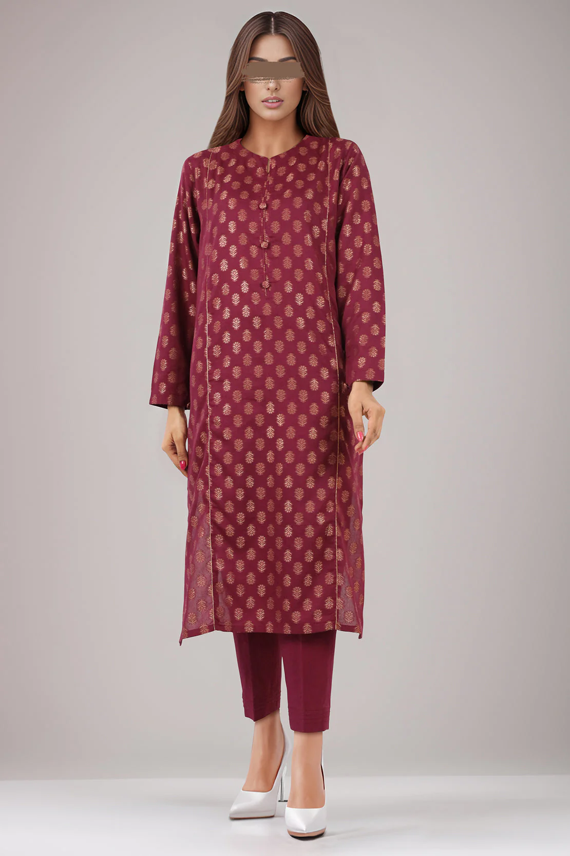 Unstitched Jacquard Cotton Shirt - Image 3